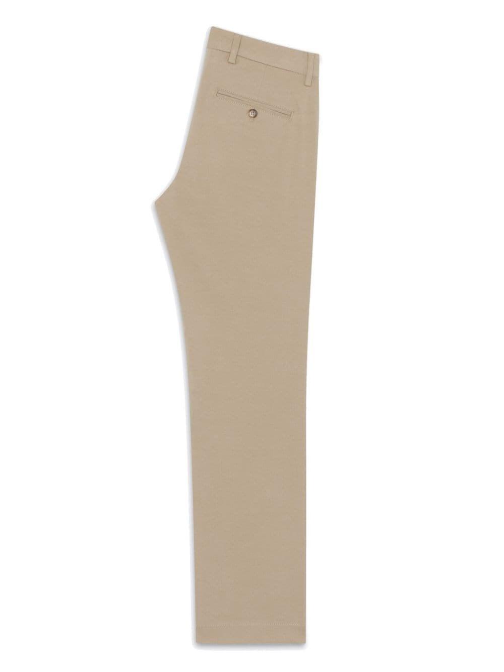 Saint Laurent Chino Trousers In Stretch Cotton in Brown for