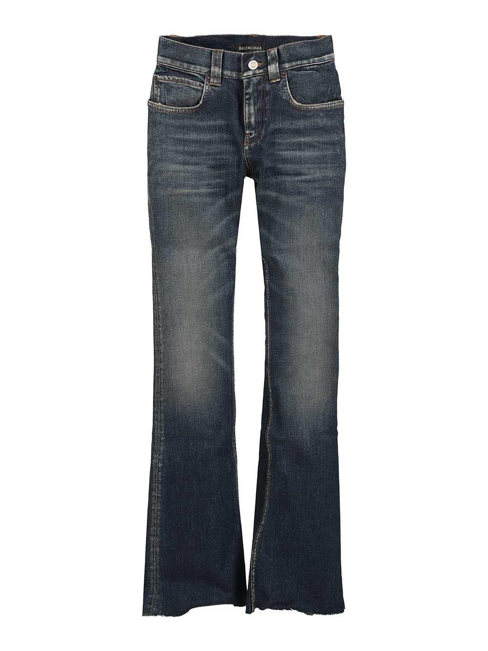 【関税&送料込】Balenciaga Dark Blue Bootcut Slim Fit Jeans Balenciaga Bootcut Jeans | Saks Fifth Avenue