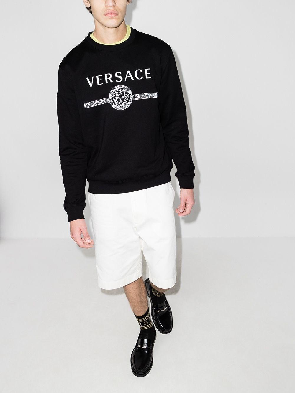 Versace "medusa" Logo Crewneck Sweater in Black for Men | Lyst
