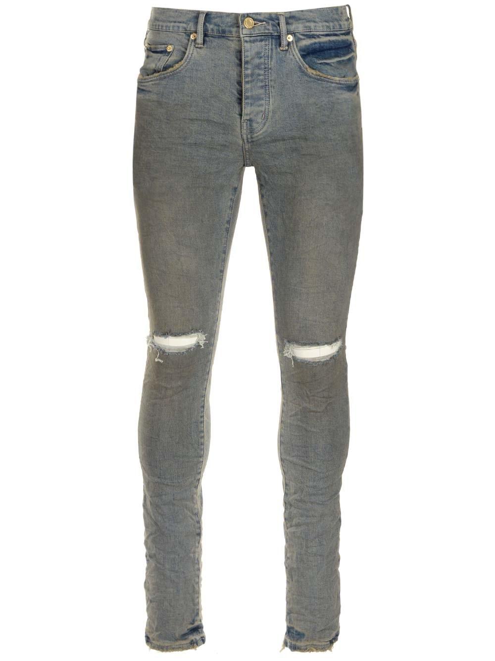 Purple Stonewashed Skinny Jeans in Gray for Men | Lyst