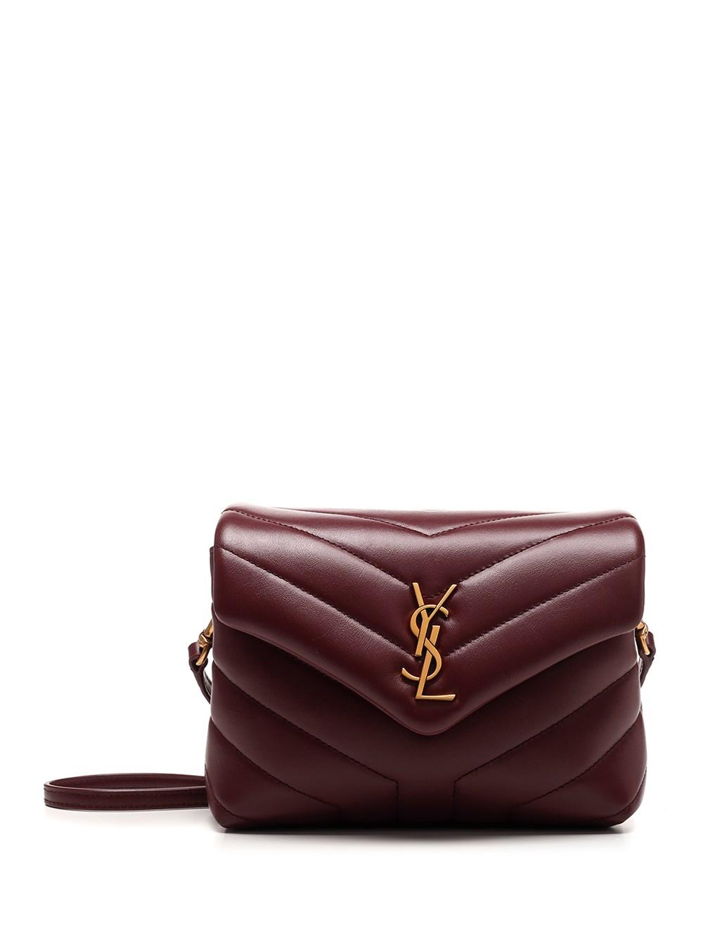 Saint Laurent Leather Loulou' Shoulder Bag Burgundy in Purple | Lyst