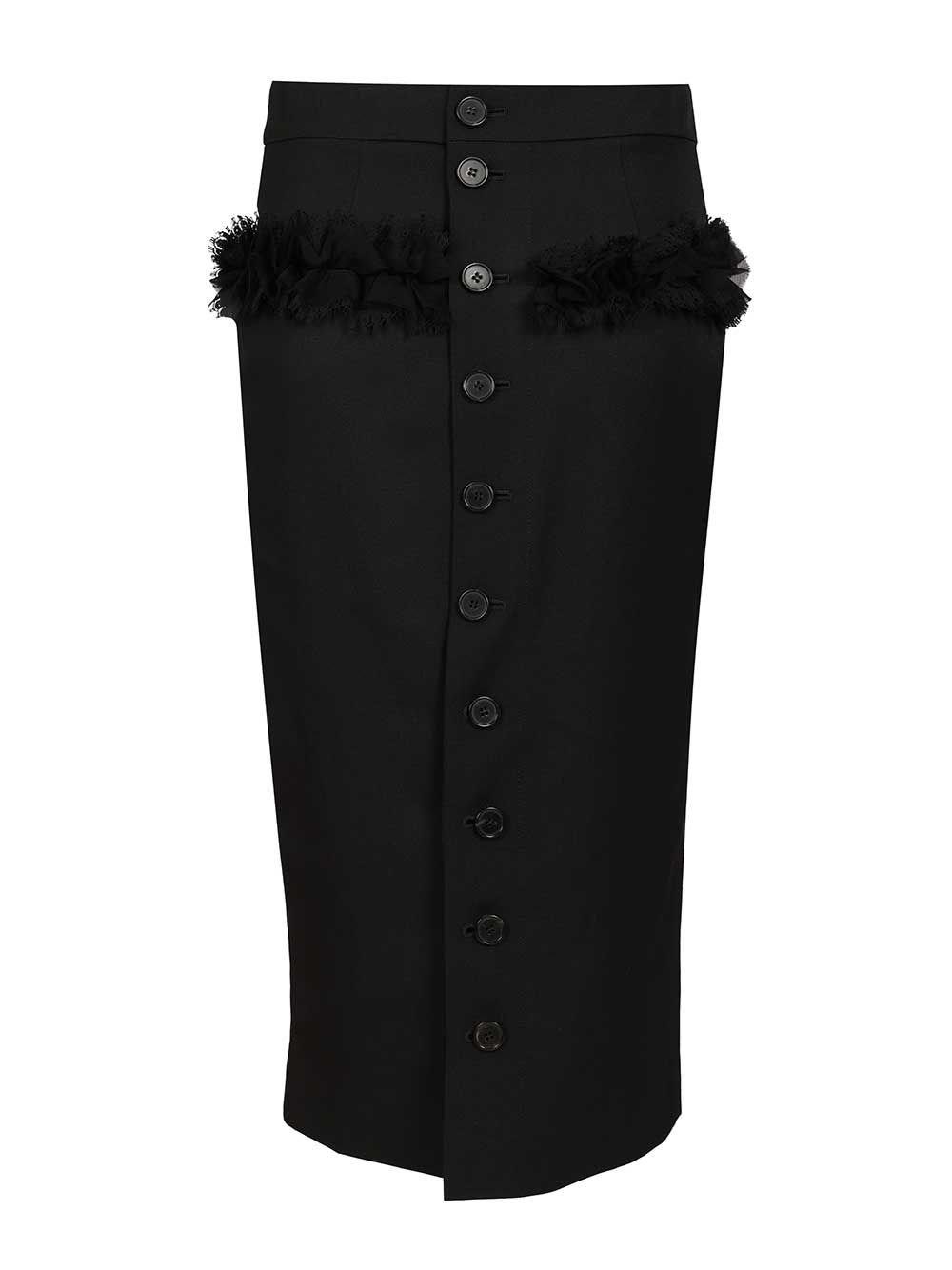 ワンピース ALEXANDER MCQUEEN Women Mid Skirts 829113QLAER 1000 BLACK McQueen // Black Panelled Off-Shoulder Midi Dress – VSP