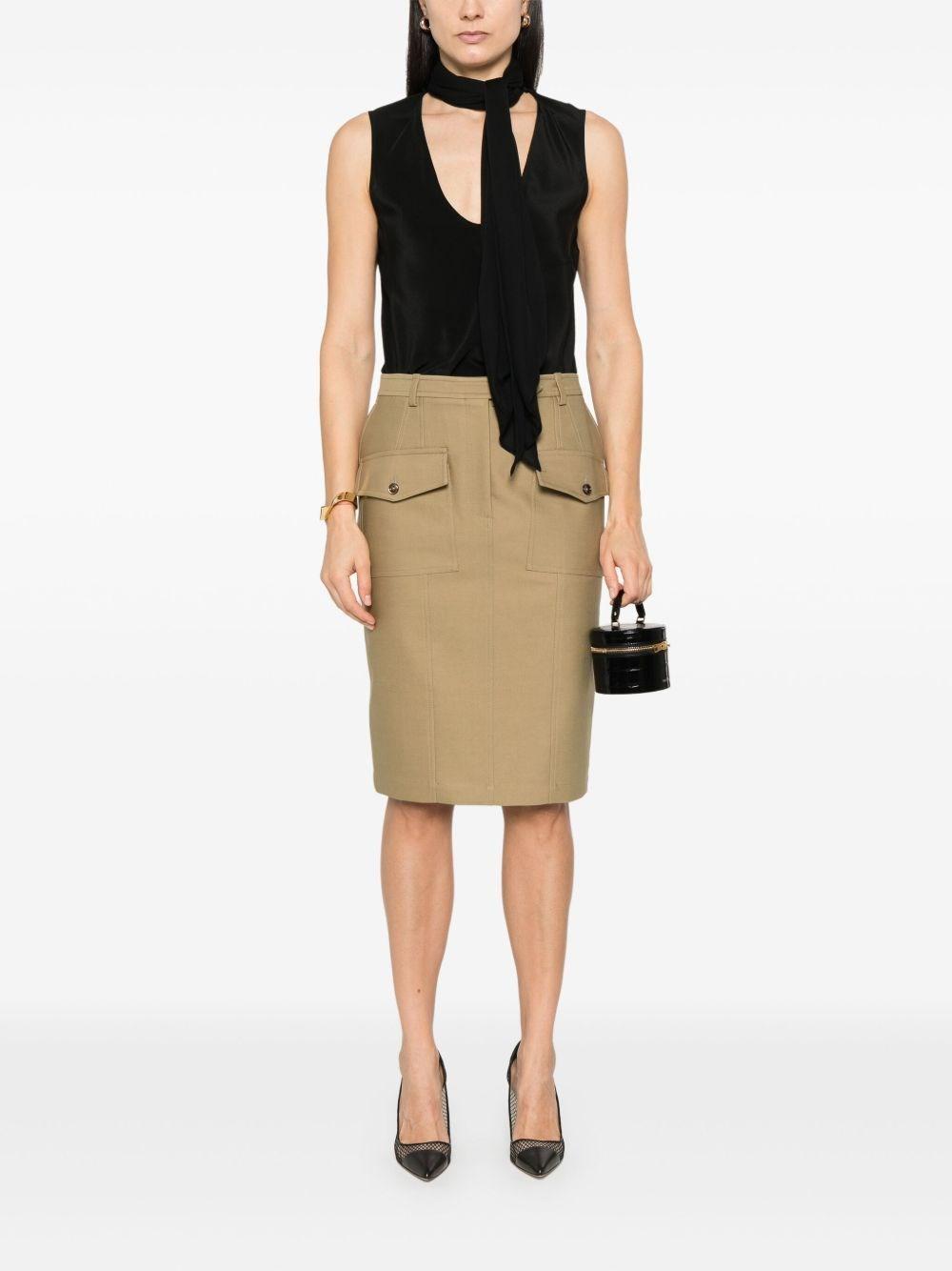 【関税&送料込】Tom Ford Stretch Cotton Twill Midi Skirt Tom Ford Stretch Cotton Twill Midi Skirt | italist