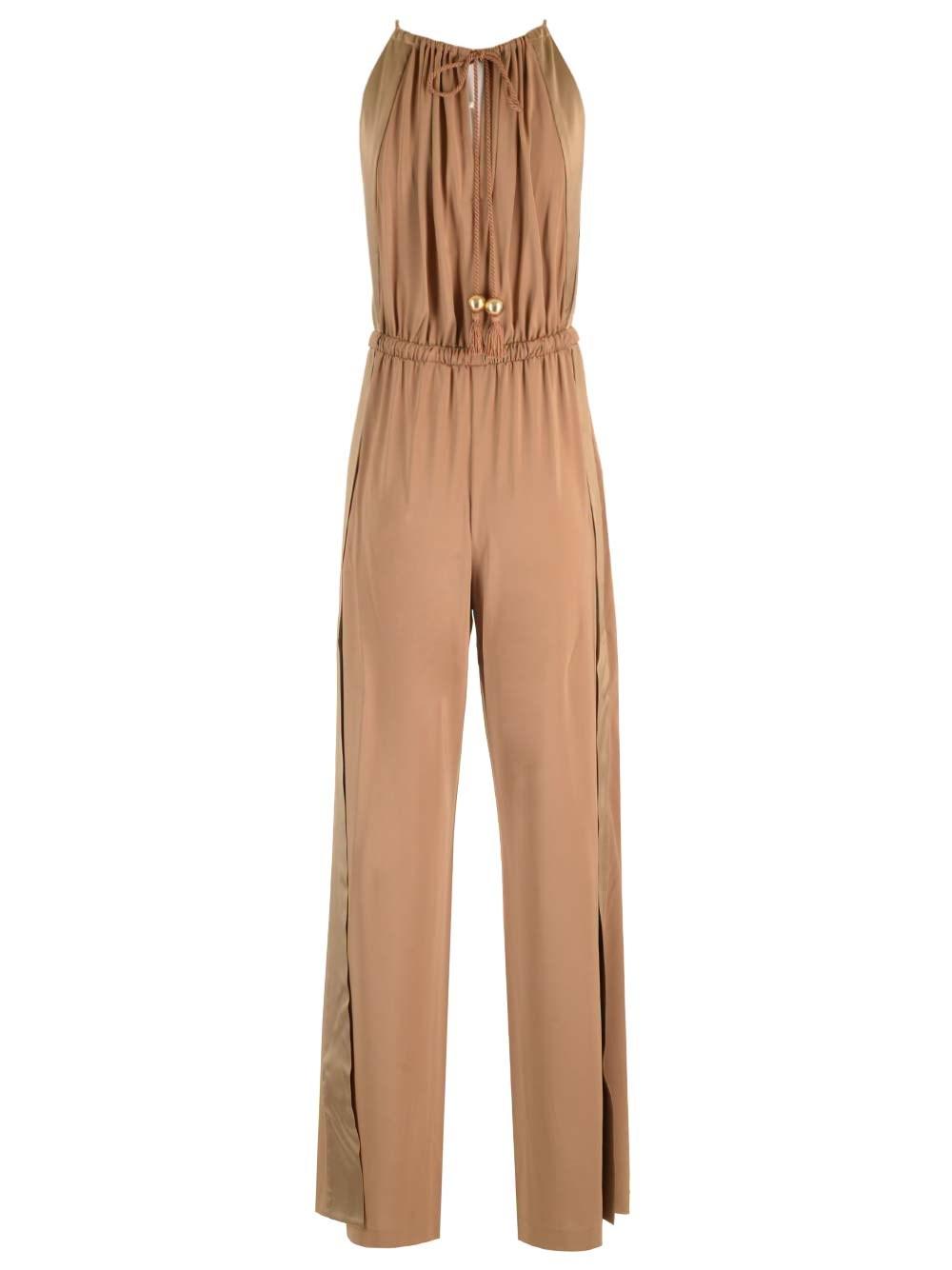 Max Mara Viscose Jersey Jumpsuit in Natural | Lyst