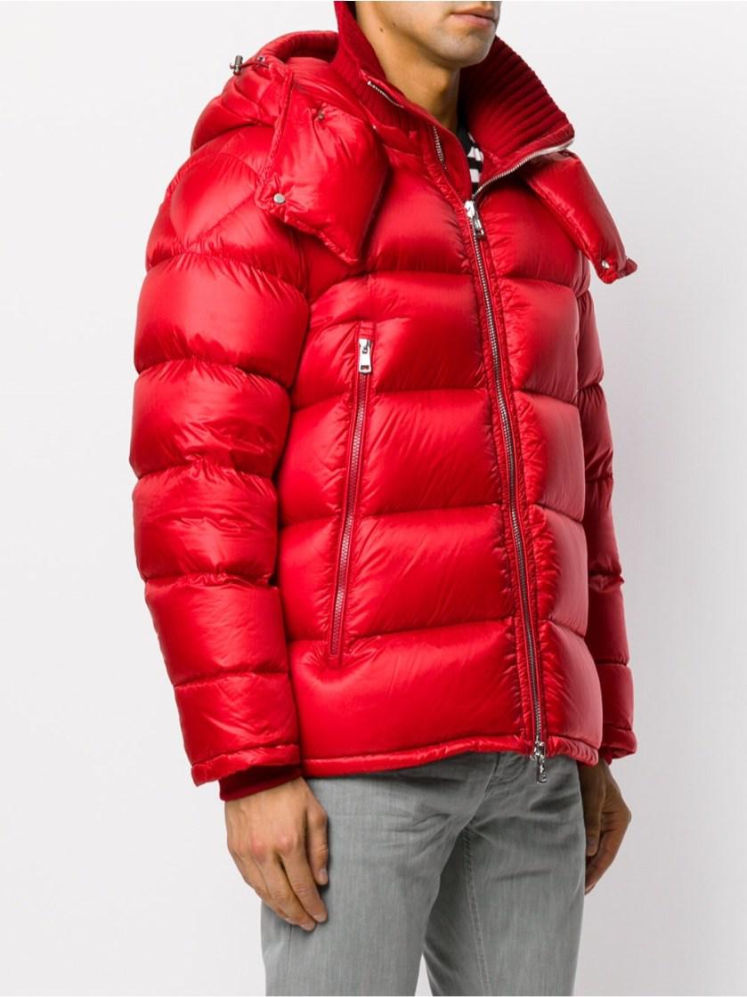 Moncler Synthetic Pascal Padded Jacket in Red for Men - Lyst