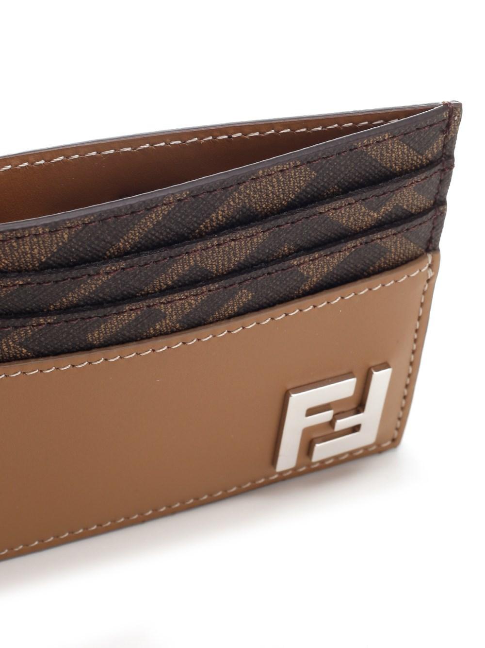 Fendi FF Squared Credit Card Holder in Leather