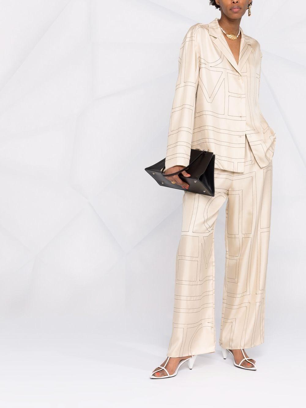 Totême Monogram Silk Pyjama Trousers in 
