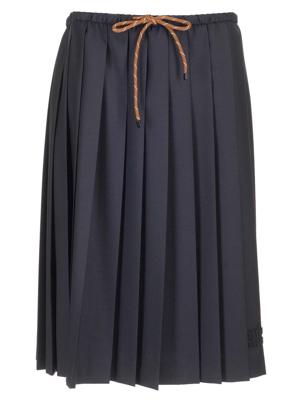 ミニスカート Pleated Batavia skirt MG2237_11AD_F0008_S_OOO Pleated Batavia skirt MG2237_11AD_F0008_S_OOO (MiuMiu/ミニ