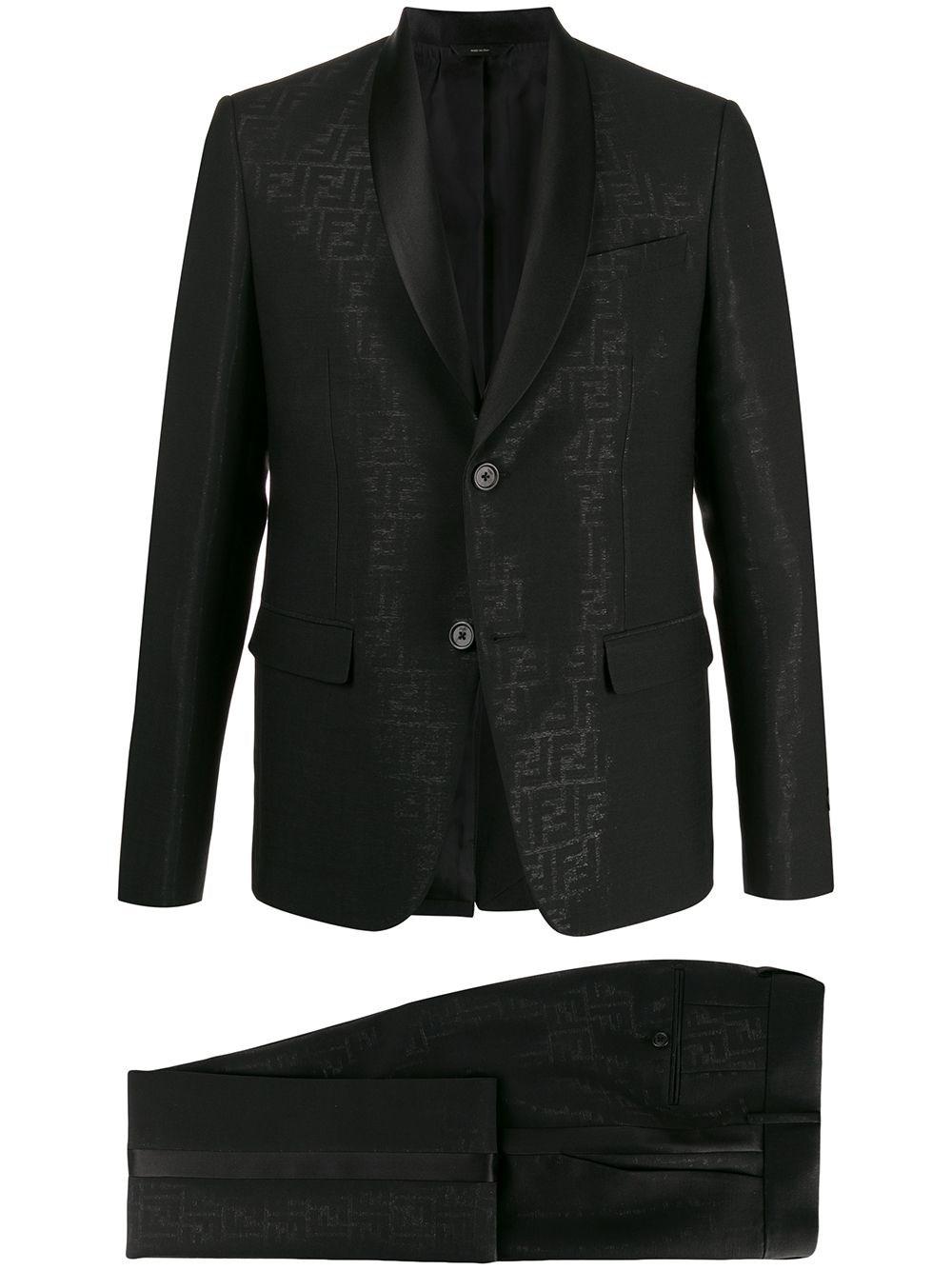 Fendi Wool Ff Pattern Suit in Black for Men | Lyst