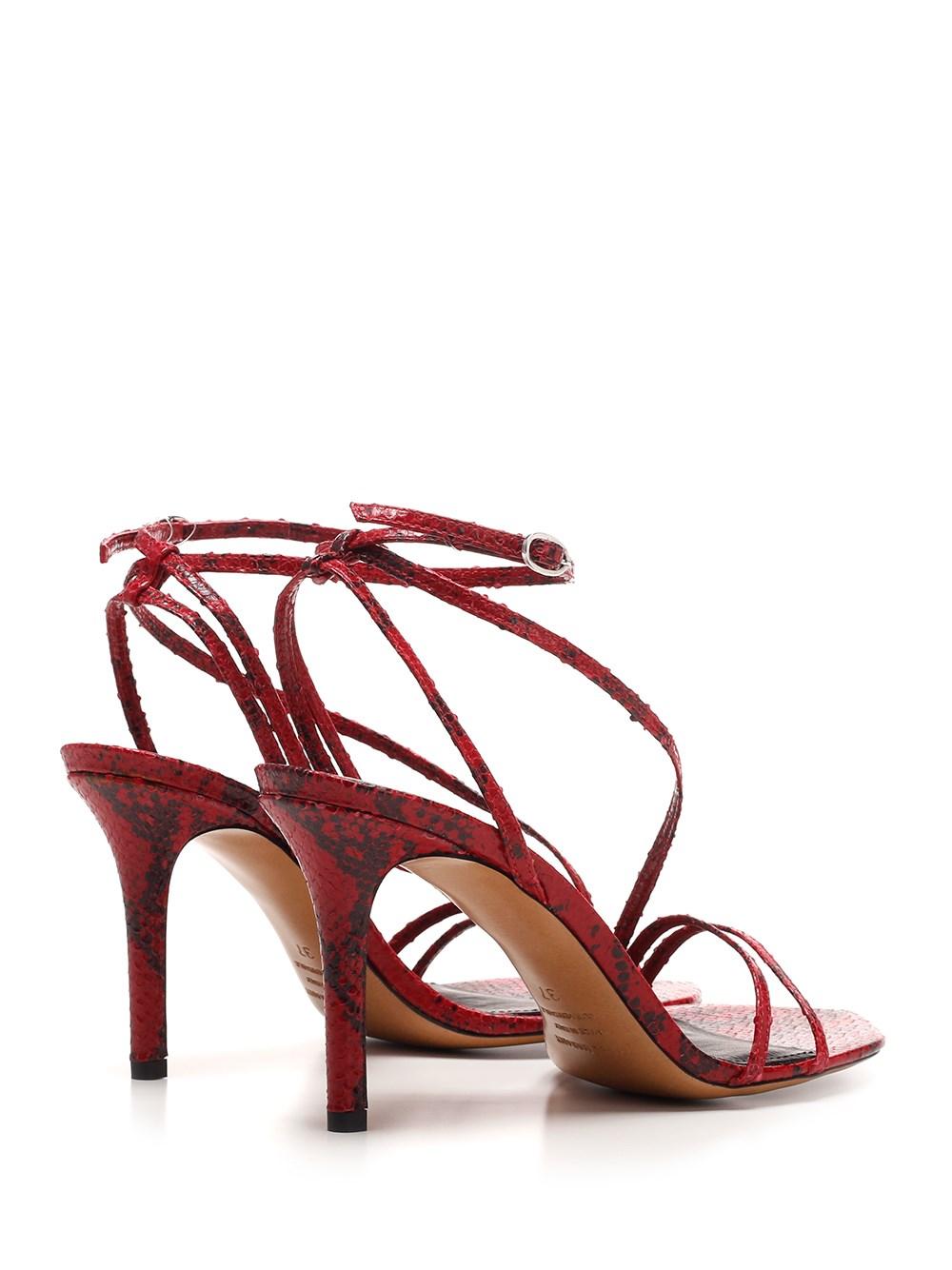 Isabel Marant Aridee Red Leather Sandals - Save 46% - Lyst