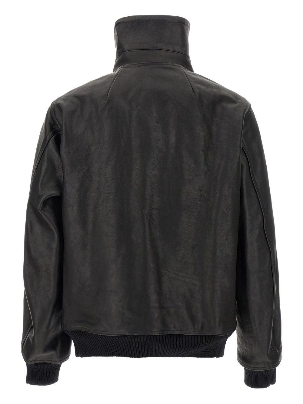 ジャケット・アウター rick owens 07aw high neck leather jacket NEW Rick Owens Intarsia High Neck Leather Jacket FW11