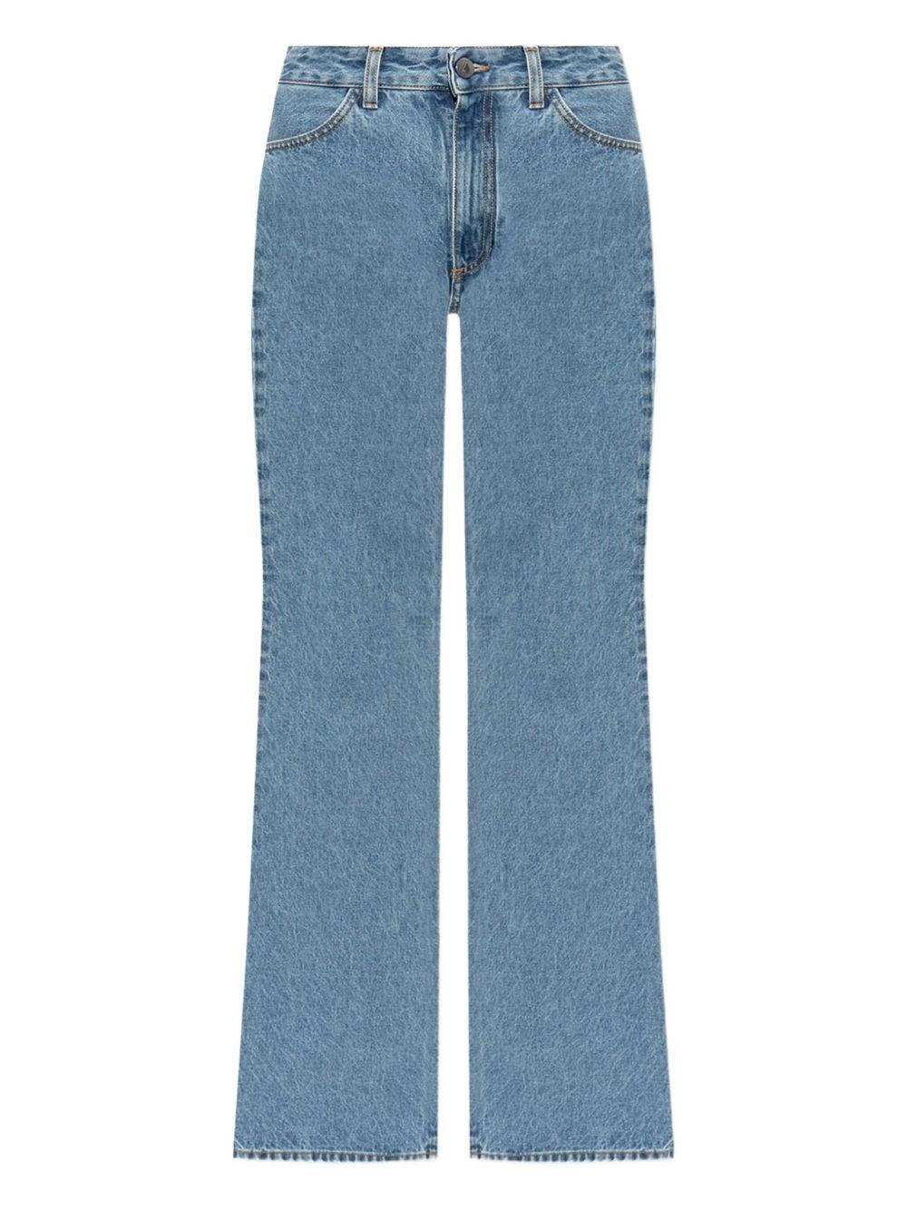 デニム・ジーパン The Attico Baggy Leg Cotton Denim Jeans The Attico Sky Blue baggy jeans with large pockets | TheDoubleF
