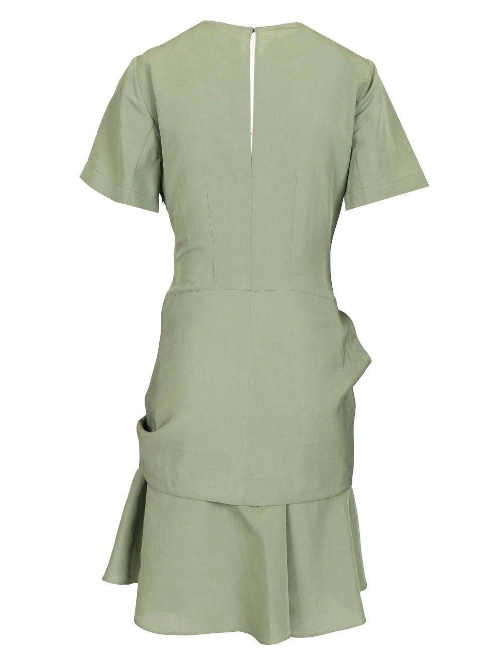 Loewe Pebble Dress In Viscose And Linen in Green | Lyst