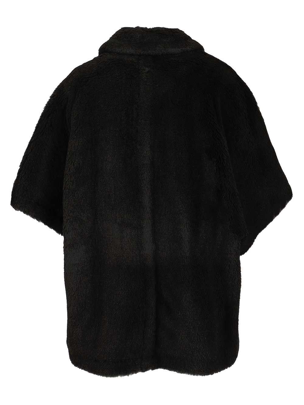 ポンチョ・ケープ Max Mara Derrik' Black Cashmere Cape Women's Elegant Capes, Cloaks and Ponchos | Max Mara
