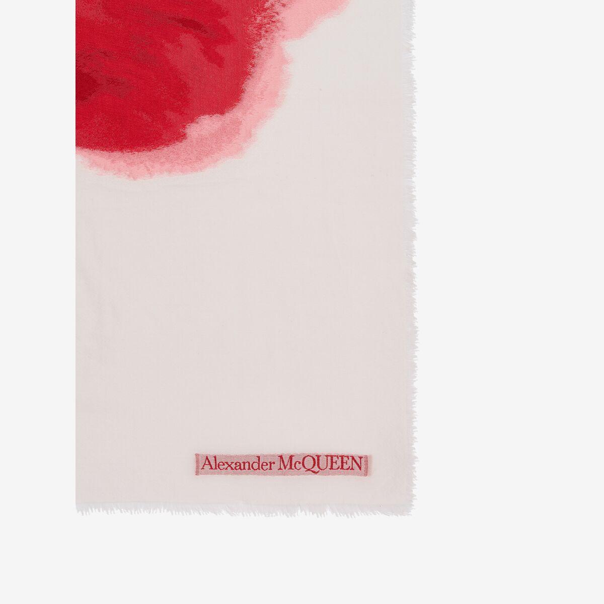 Alexander McQueen Chiaroscuro-print cashmere scarf - White