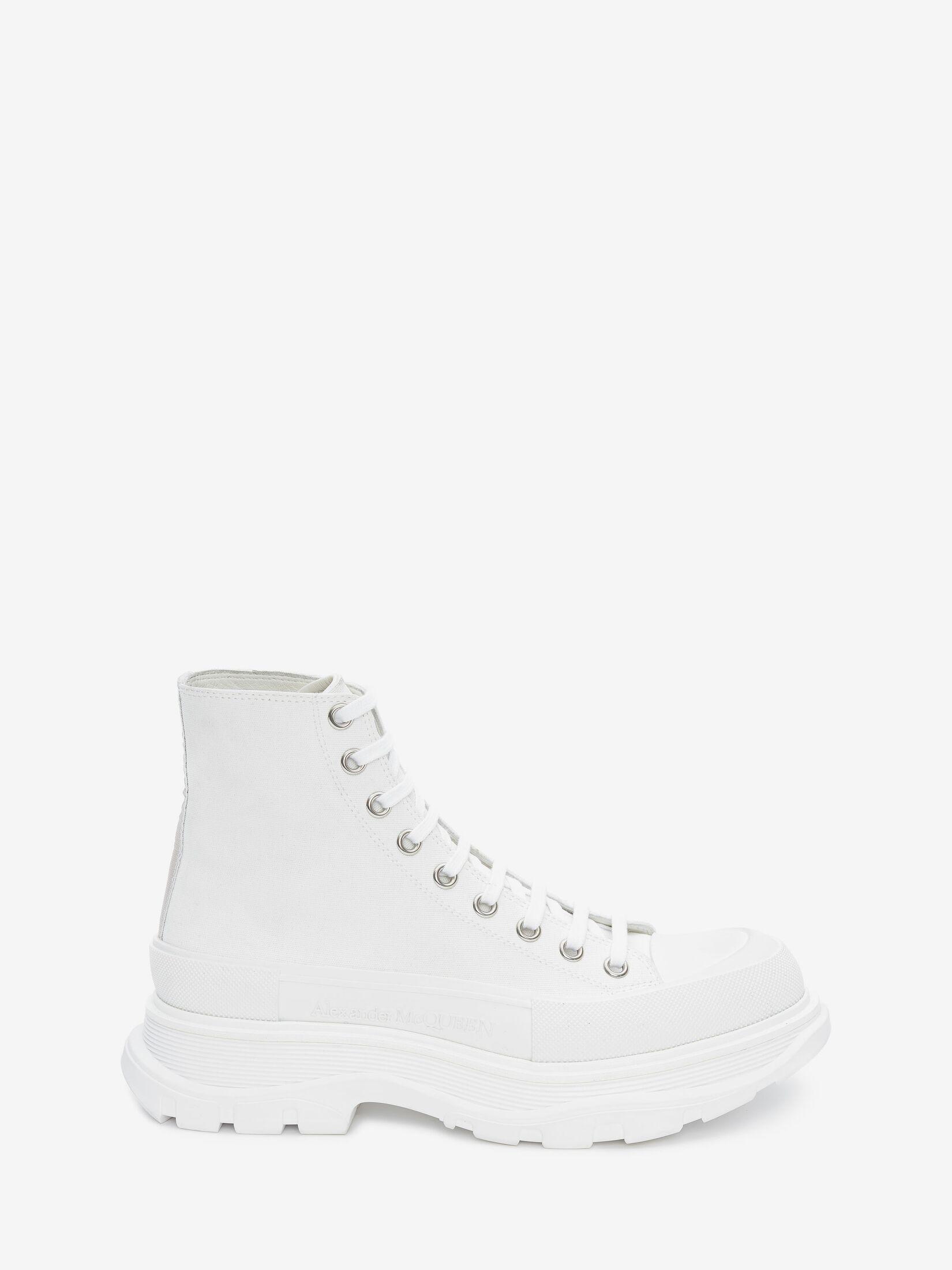 Alexander McQueen Canvas Tread Slick Boots in White for Men - Lyst
