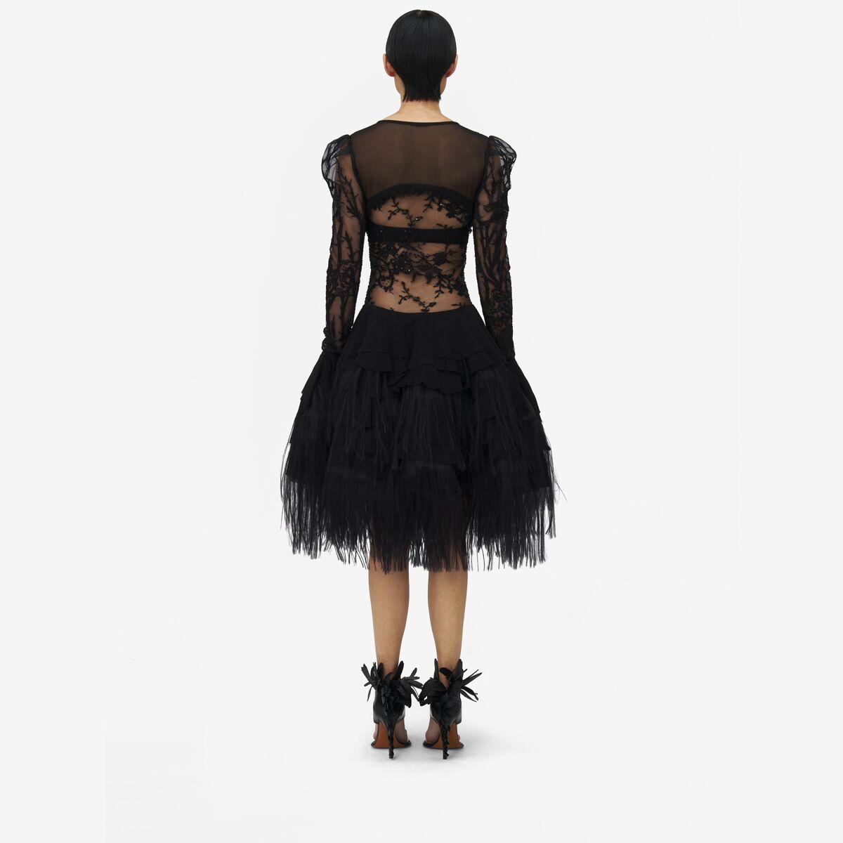 Women's ハイブリッド ミニドレス in ブラック | McQueen JP