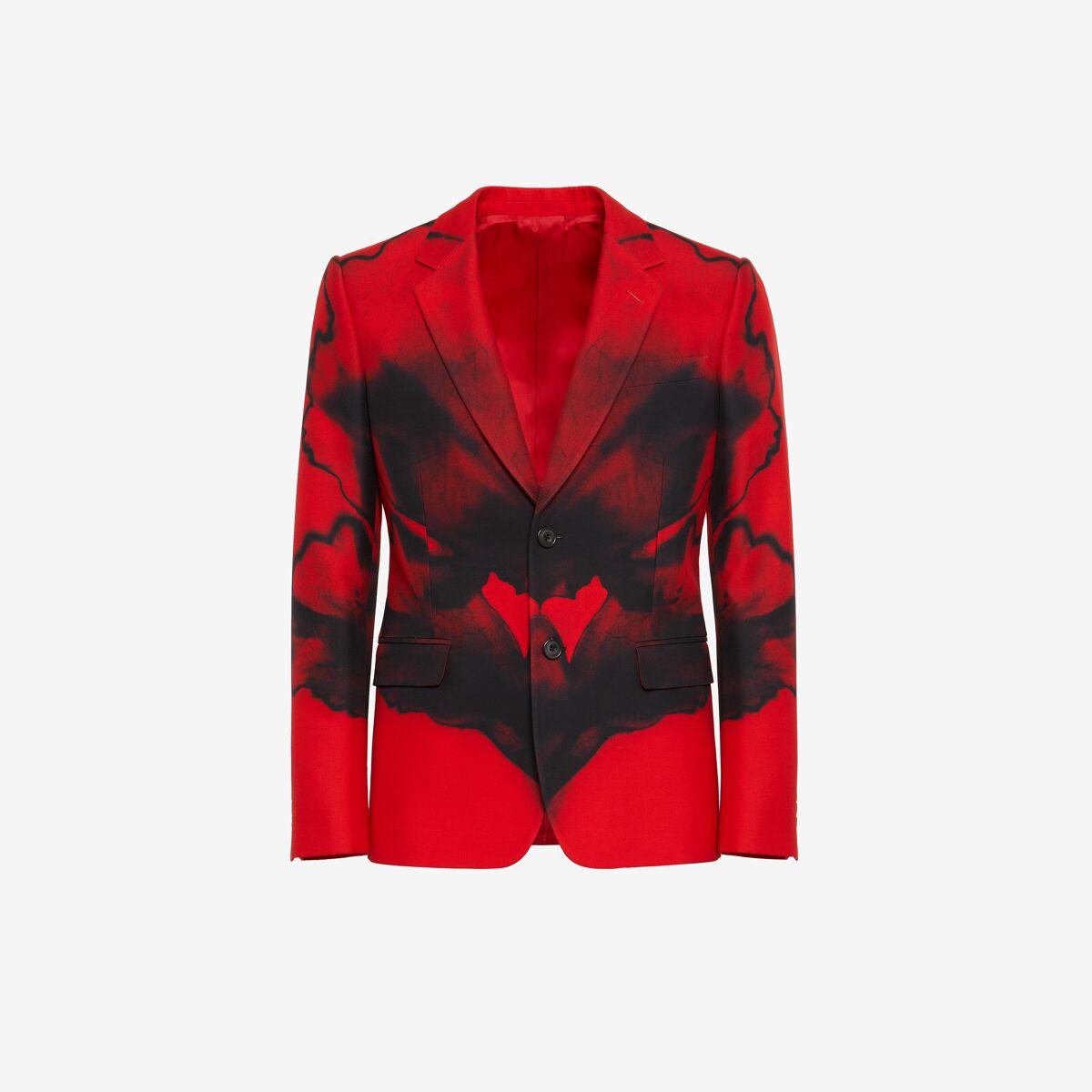 McQueen Red Ink Flower Single-breasted Jacket for Men | Lyst