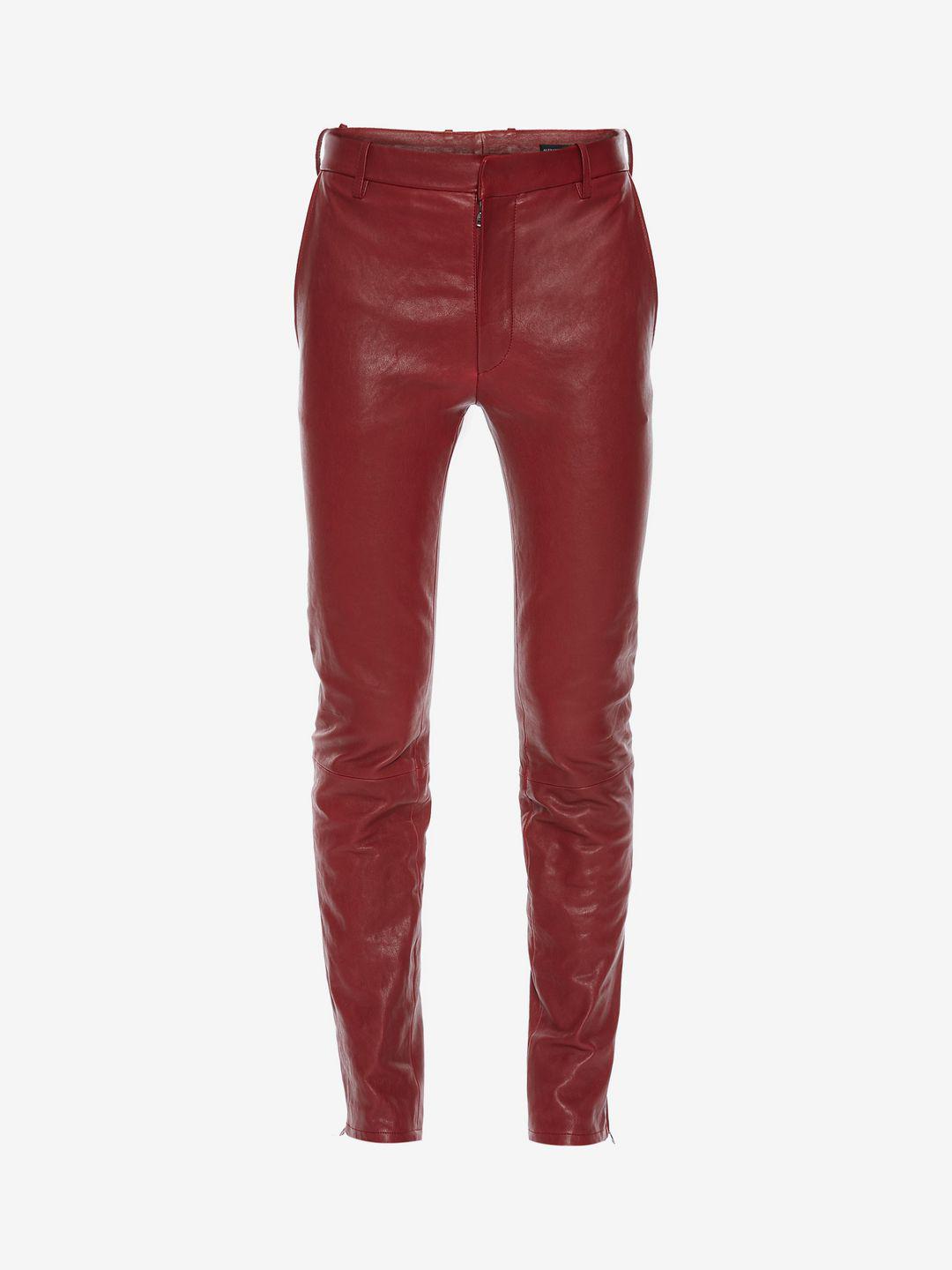 red leather trousers mens