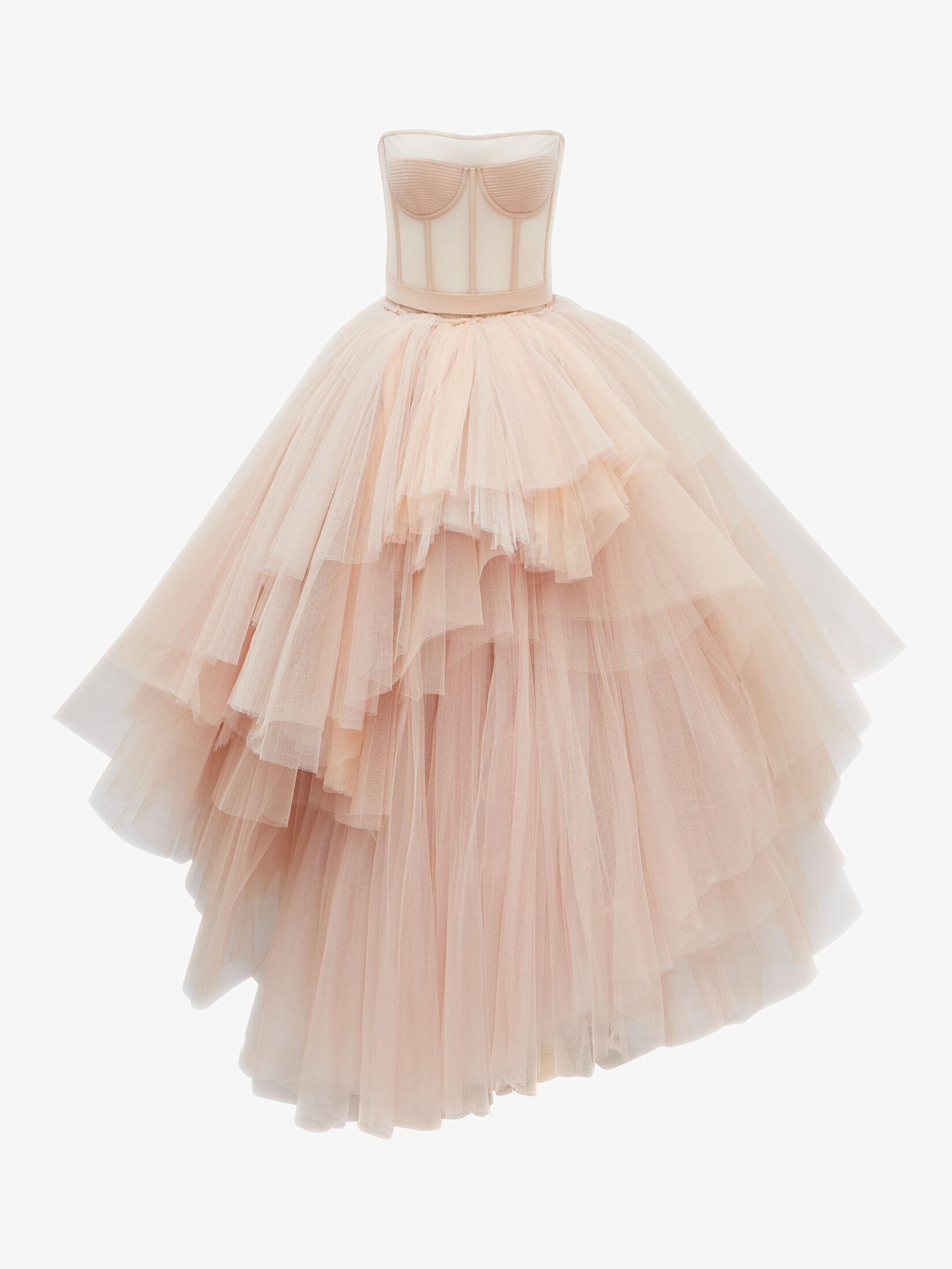Alexander McQueen Pink Bustier Tulle Dress | Lyst Canada
