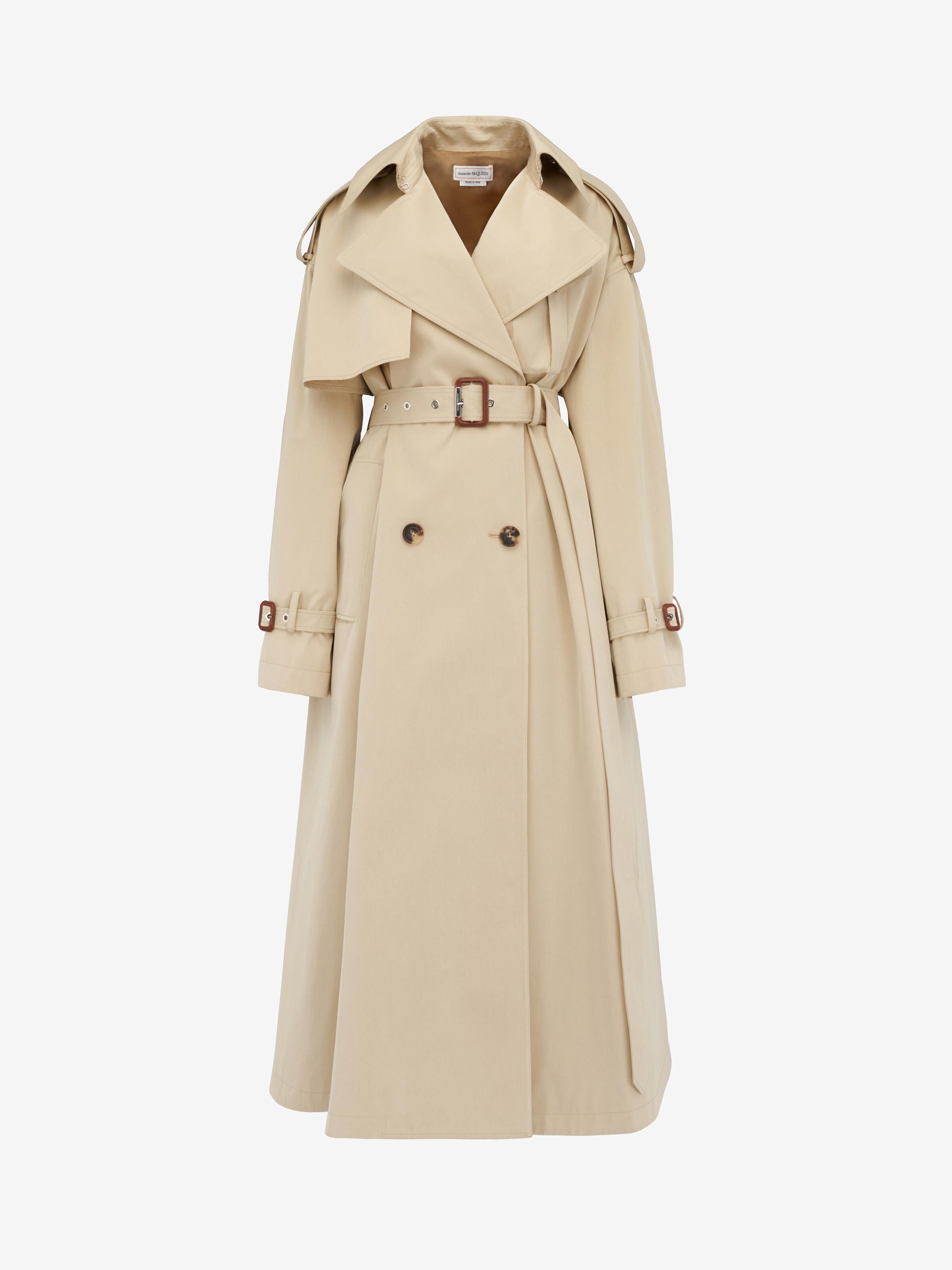 AlexanderMcQueen トレンチ 46 ベージュ 美品 Women's Pleated Trench Coat in Beige | McQueen US