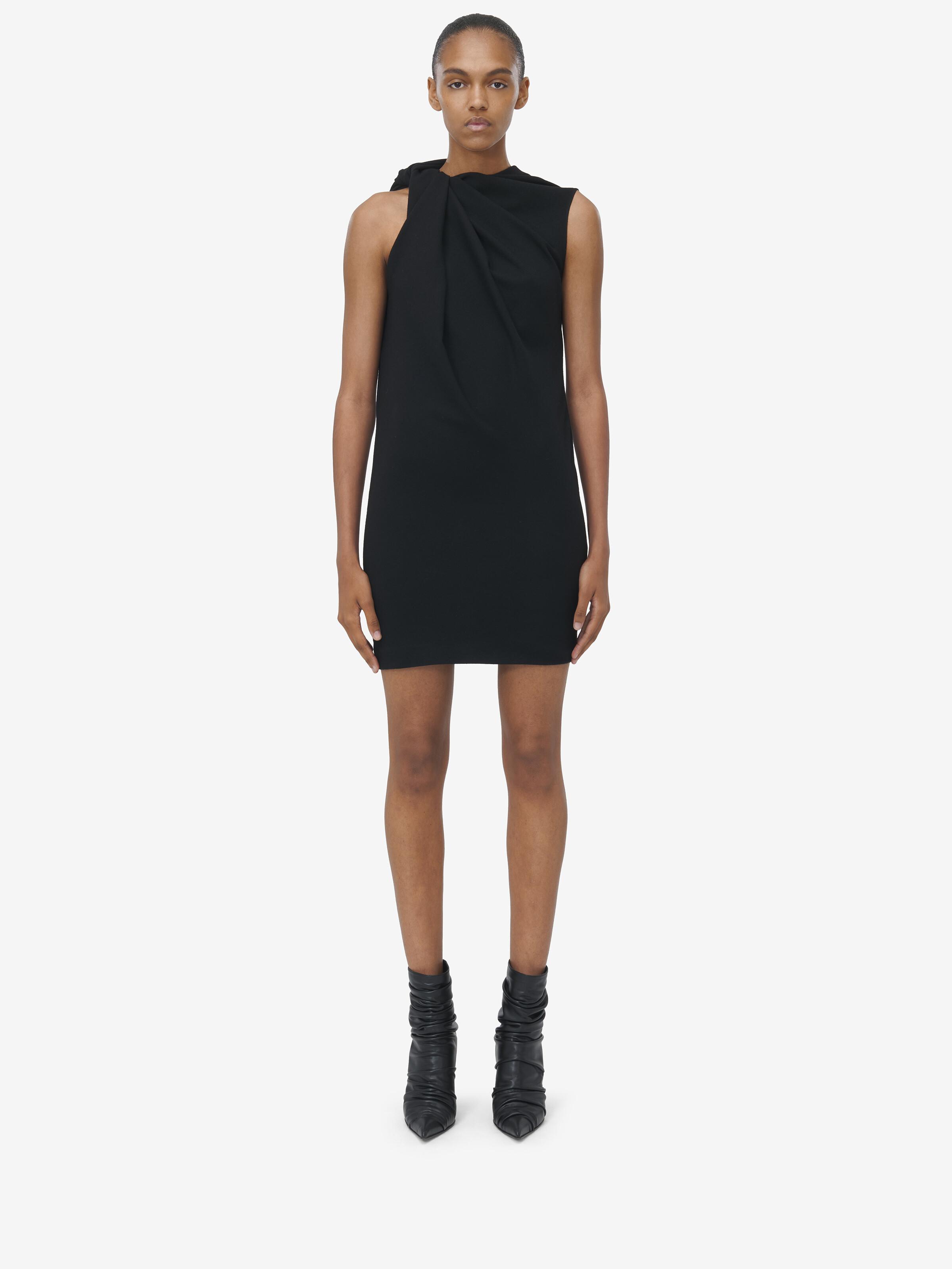 【関税込み】alexander mcqueen Knotted detail mini dress McQueen Knot Detail Mini Dress in Black | Lyst