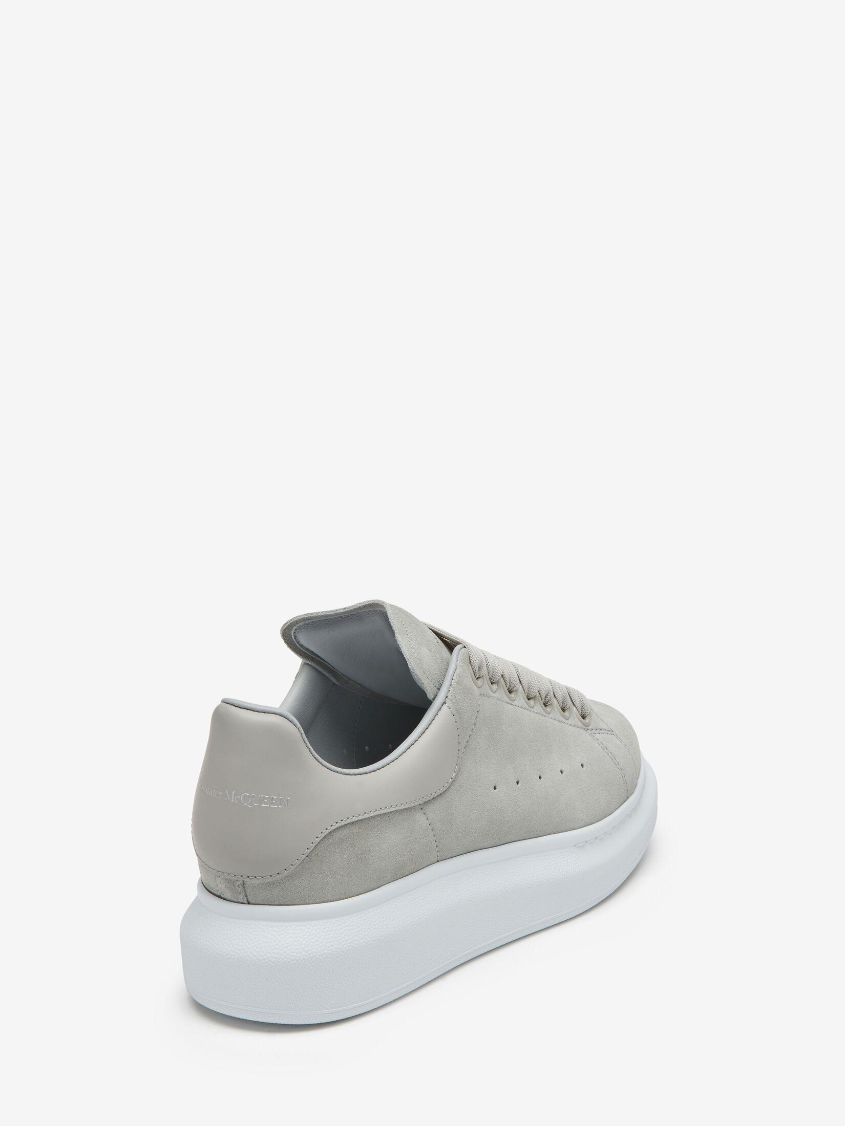 Alexander McQueen Metallic Grey Leather Platform Sneakers Size 39.5 Alexander  McQueen