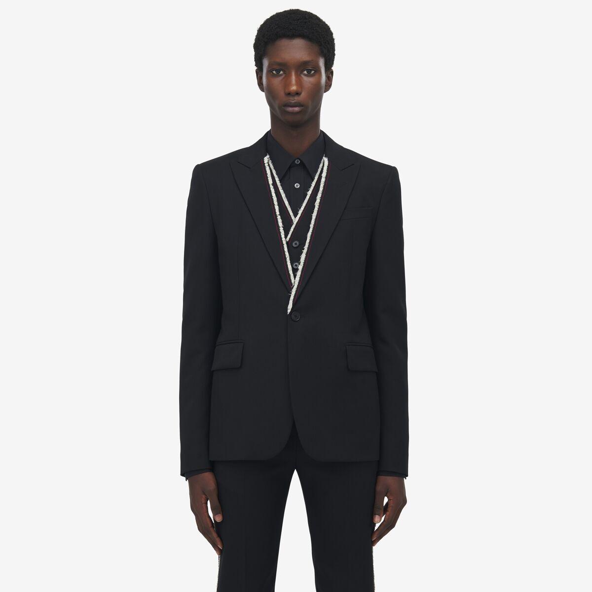 Alexander McQueen メンズ コットン ストライプジップジャケット Alexander McQueen ストライプ ジャケット | ブラック | FARFETCH JP