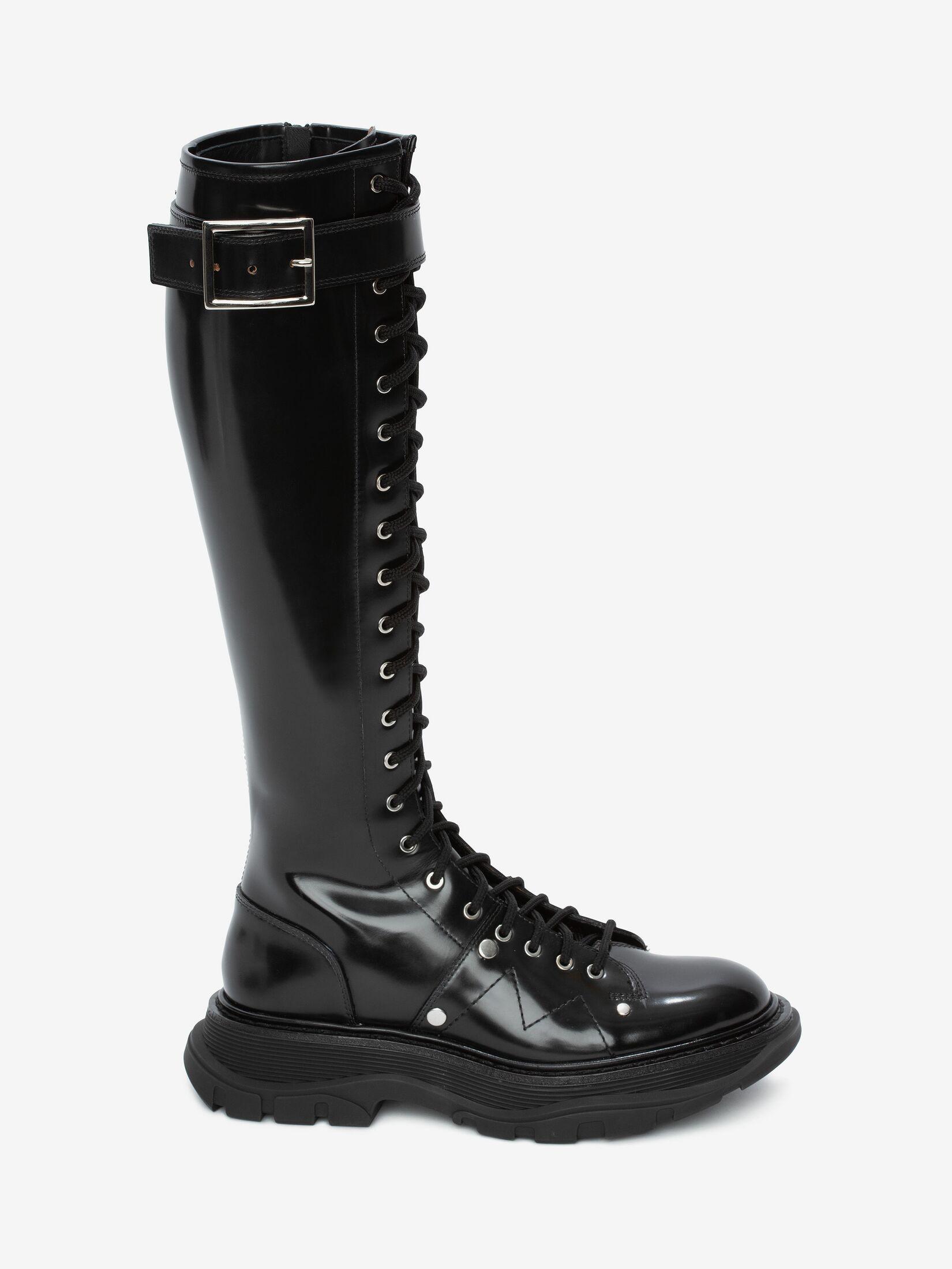 alexander mcqueen tread slick lace up boots