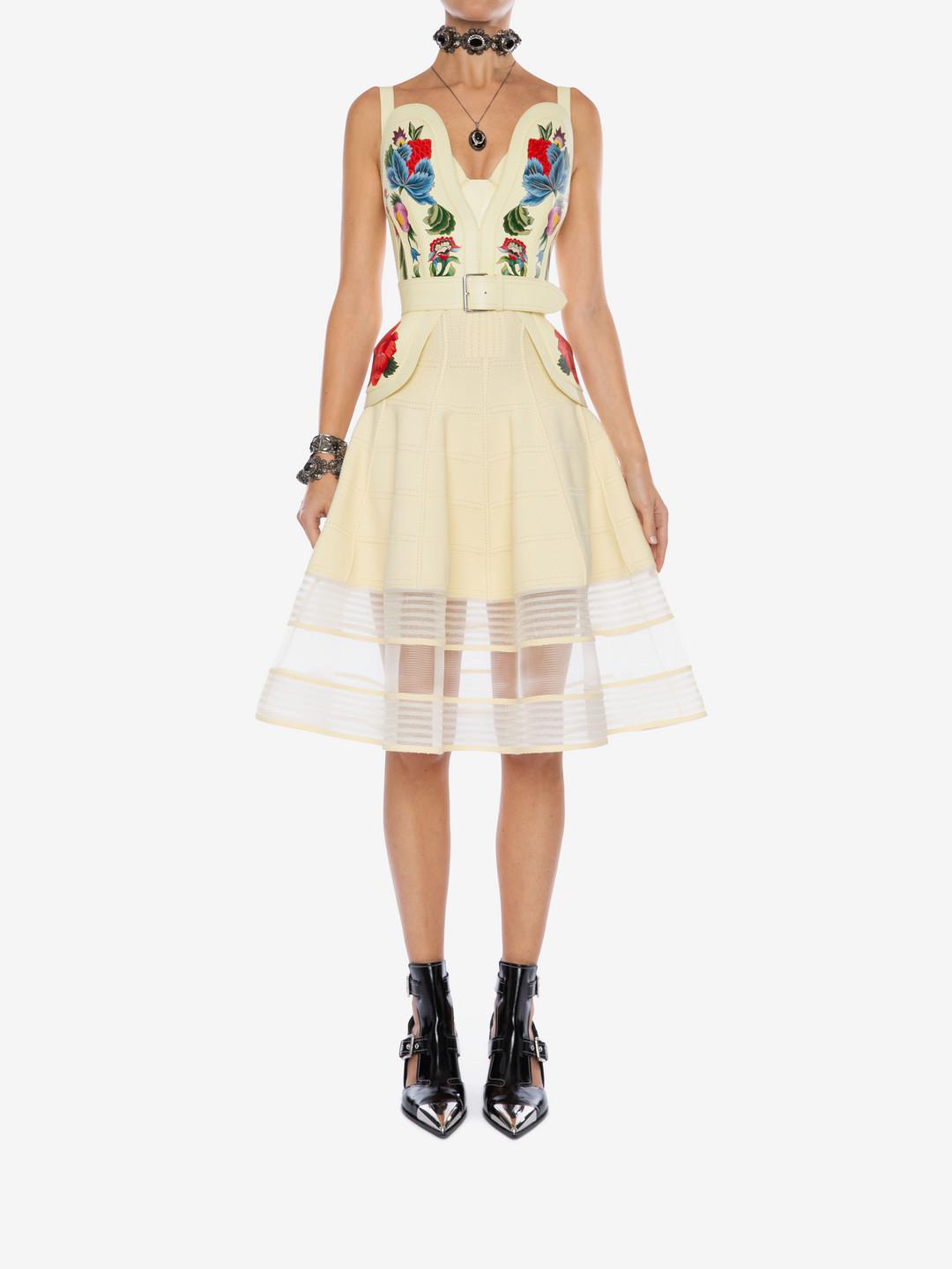 McQueen Painted Floral Corset Top Lyst