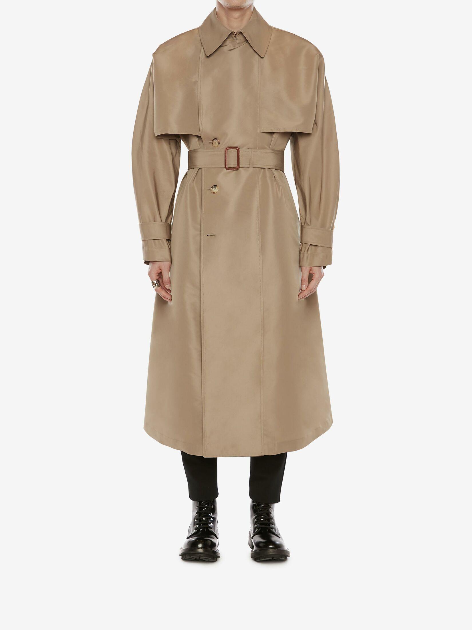 Alexander McQueen Synthetic Brown Kimono Trench Coat in Taupe (Natural ...