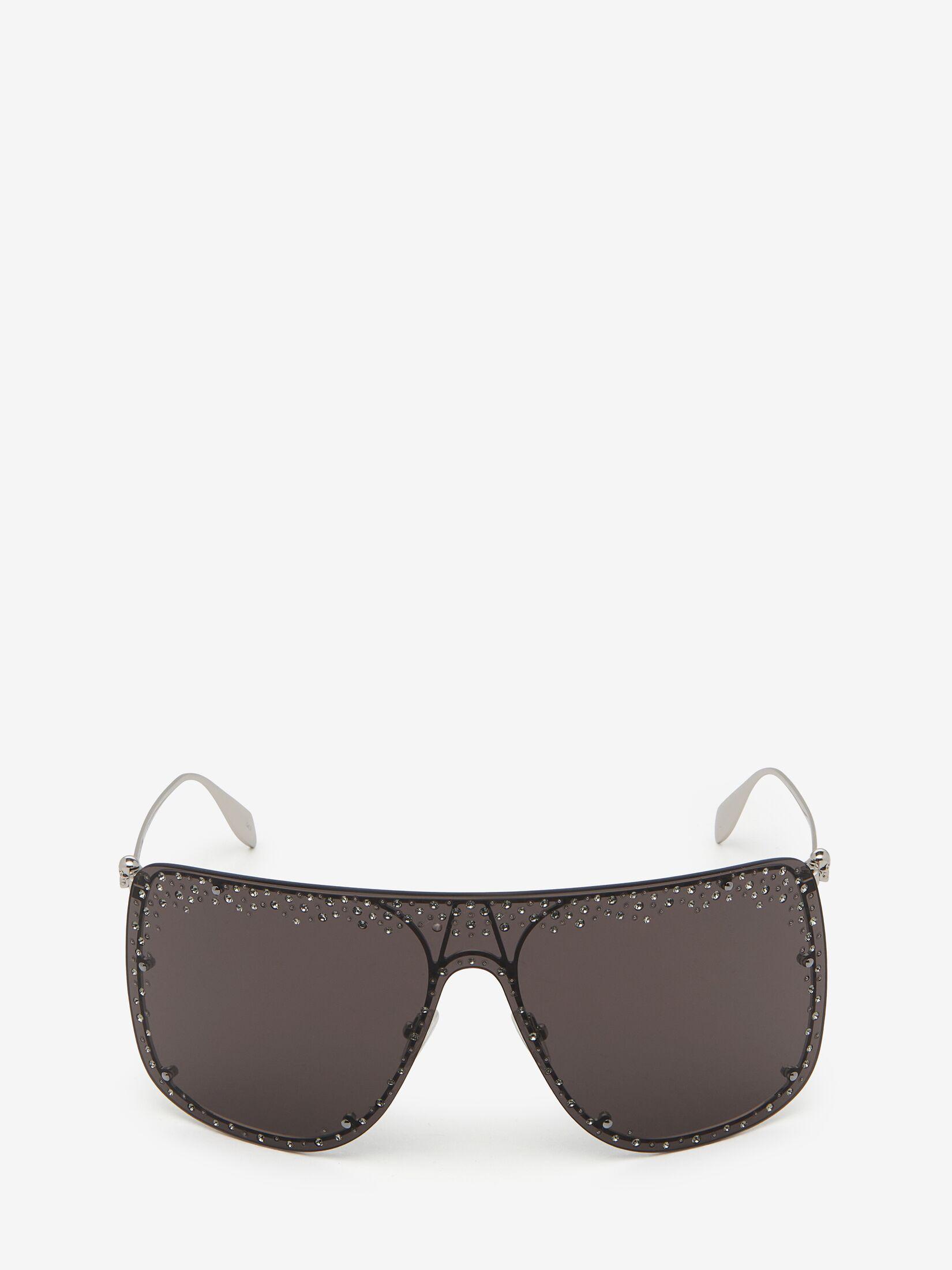 Spike Studs Mask Sunglasses in Red/Silver