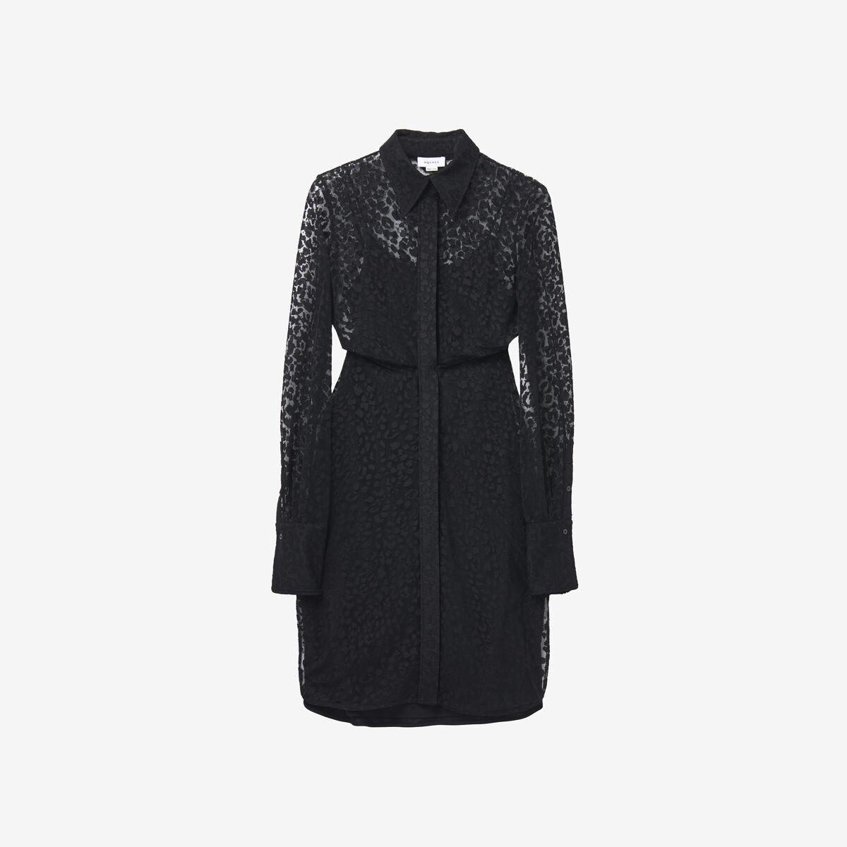 Alexander McQueen Leopard Devore Shirt Dress in Black Lyst Australia
