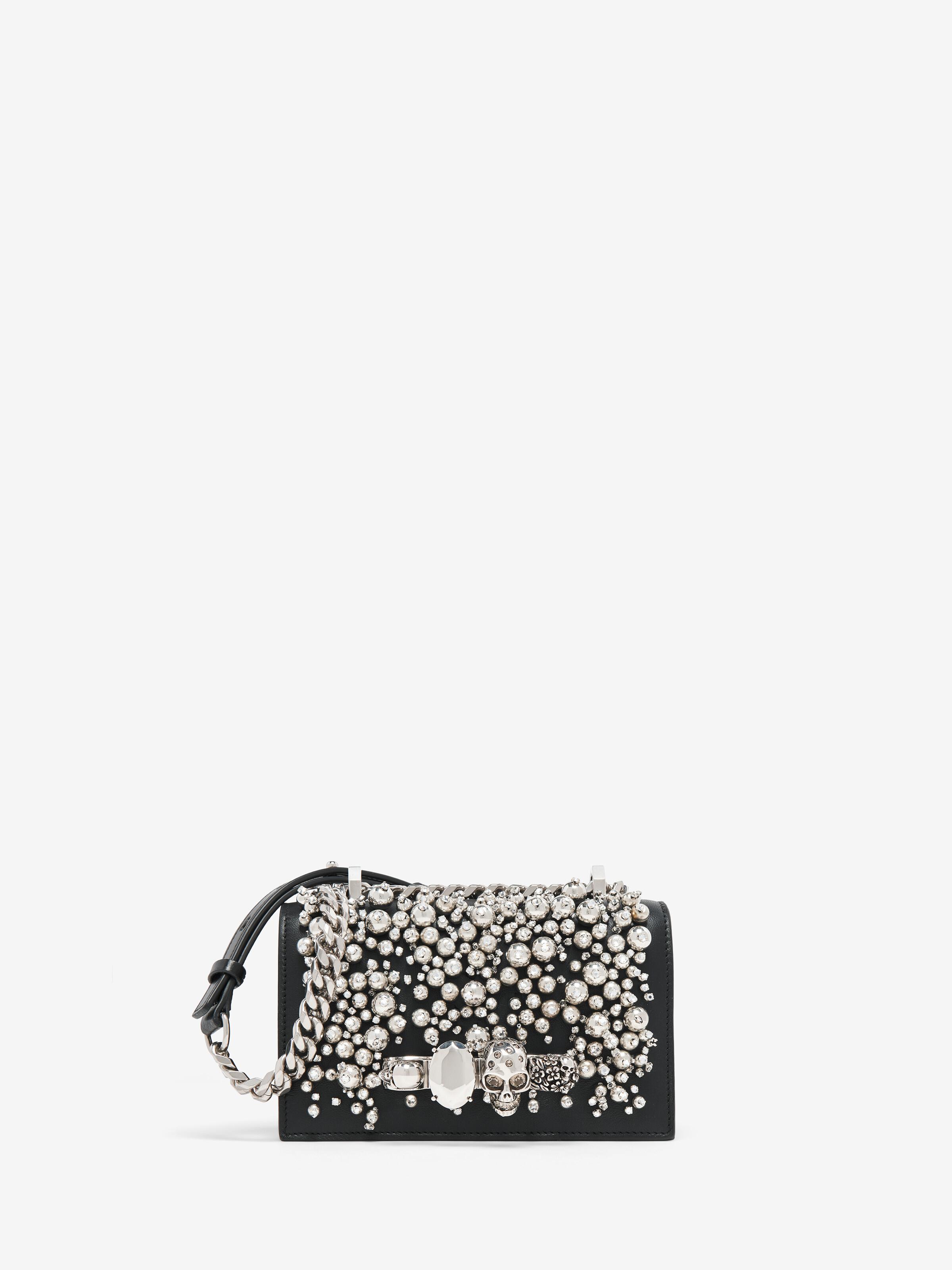 McQueen Crystal Embroidery Mini Jewelled Satchel in White Lyst UK