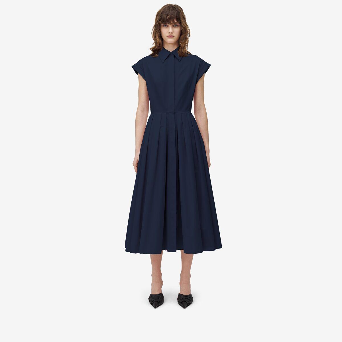 Alexander McQueen フレア デニムシャツドレス ブルー McQueen フレア シャツドレス ブルー | Lyst