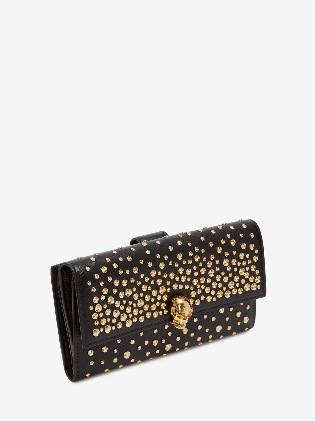 black studded wallet