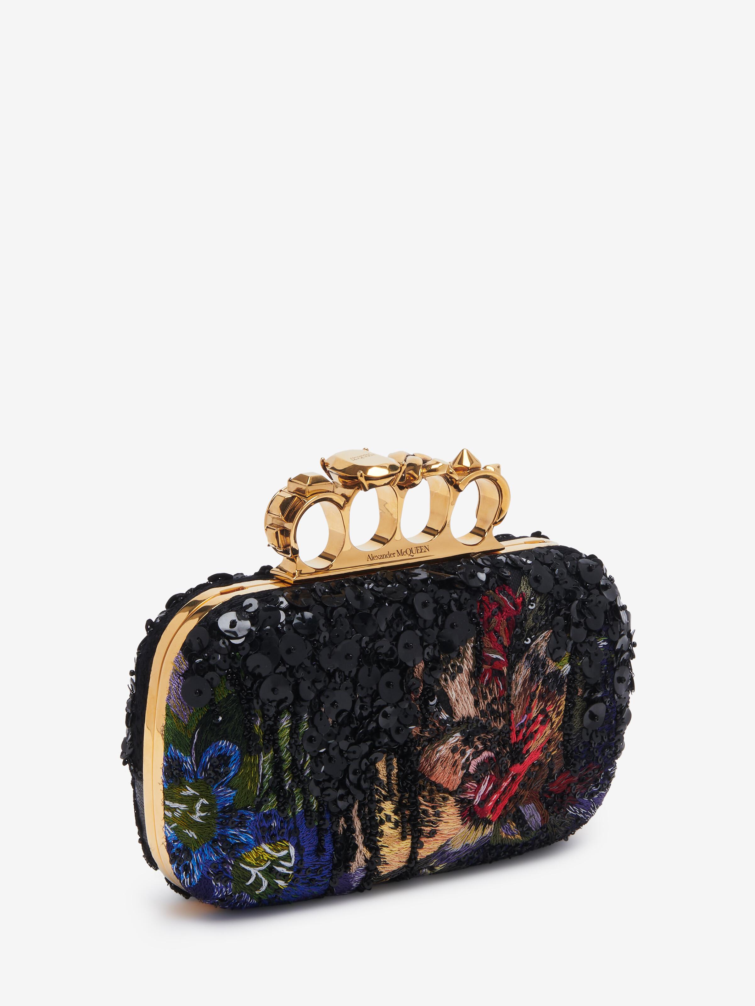 McQueen Knuckle Clutch in Black Lyst
