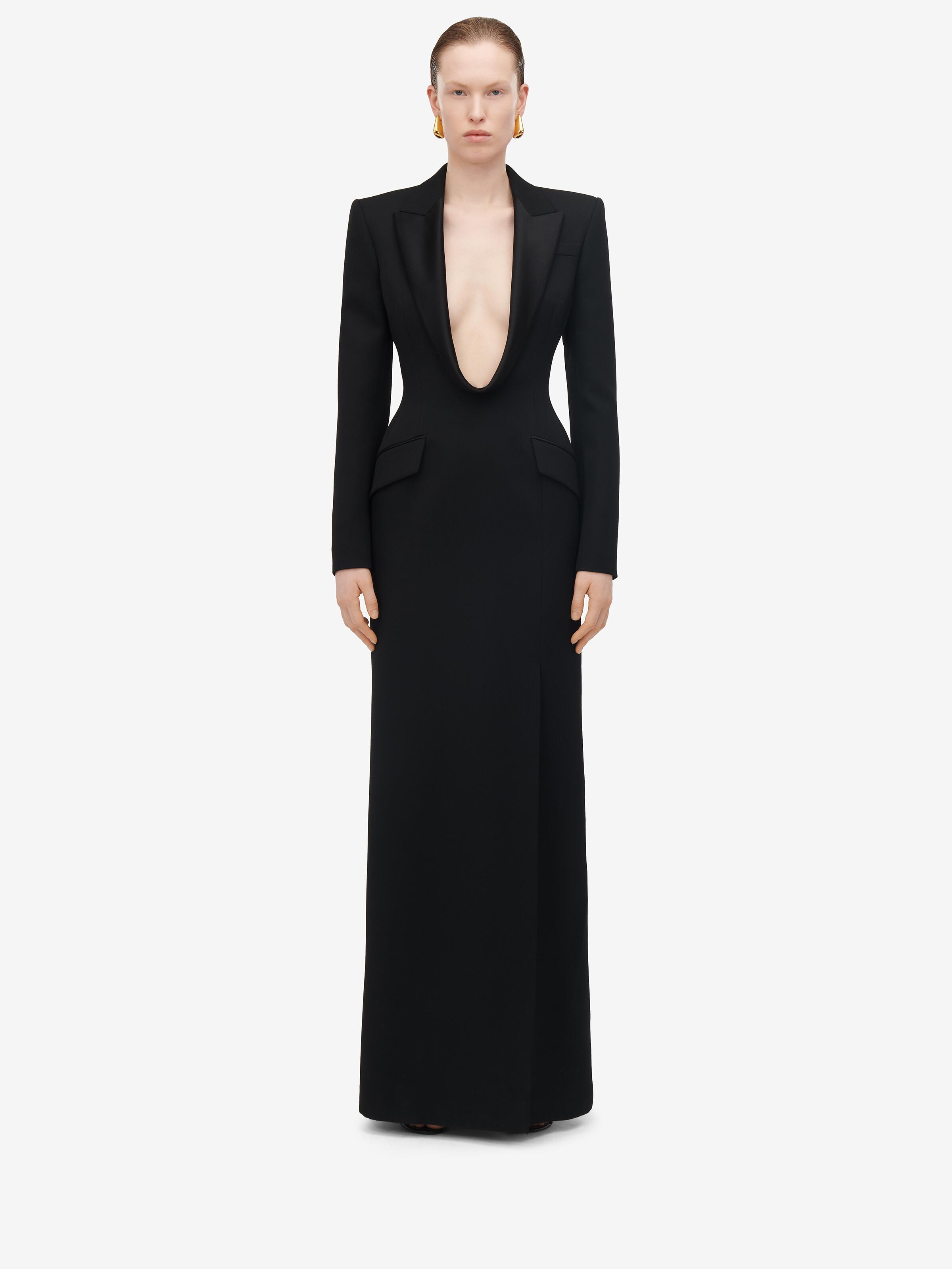 McQueen Long Jacket Dress in Black | Lyst