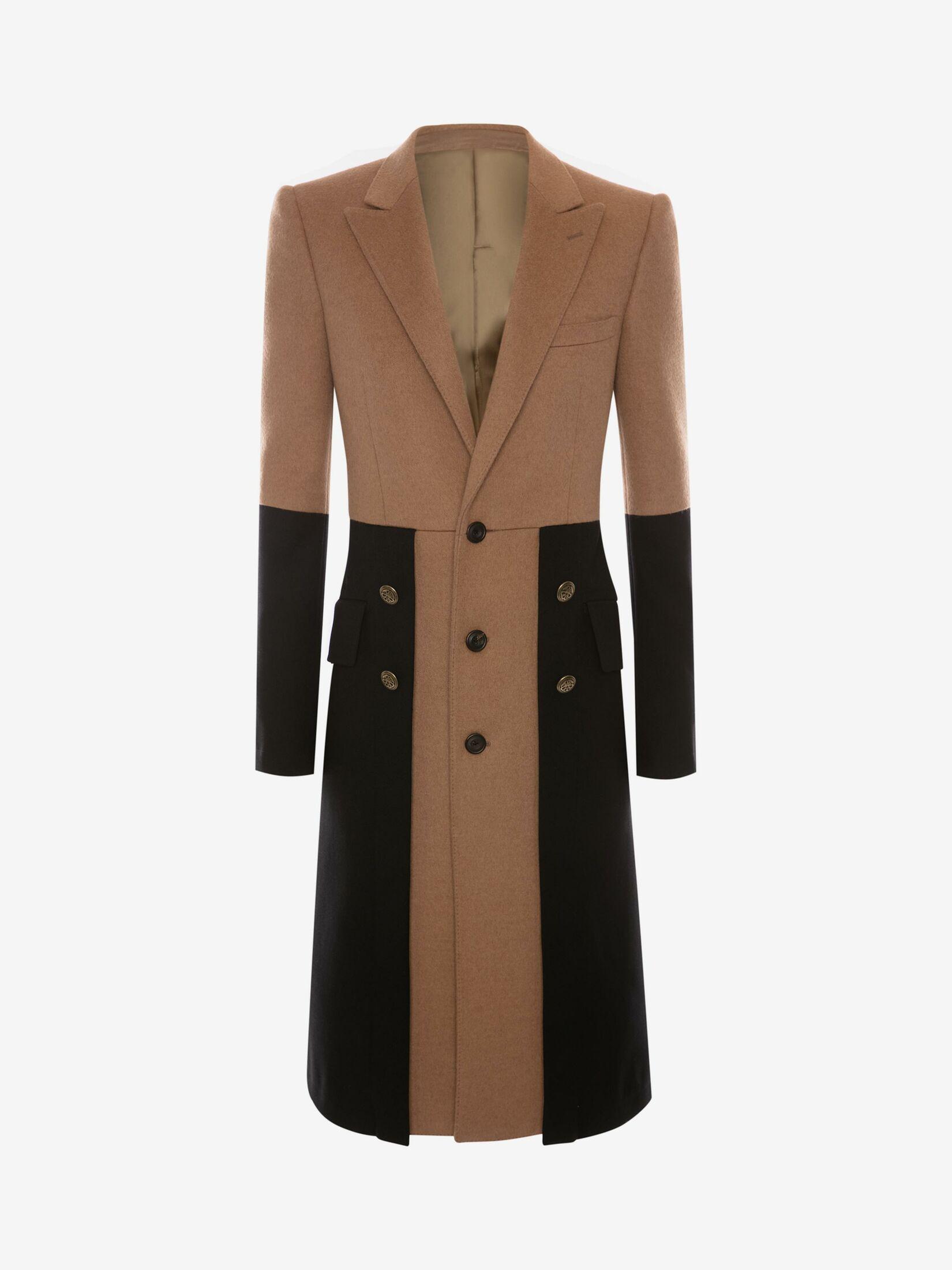 Navy Military-Style Double Breasted Tailored Slim Coat