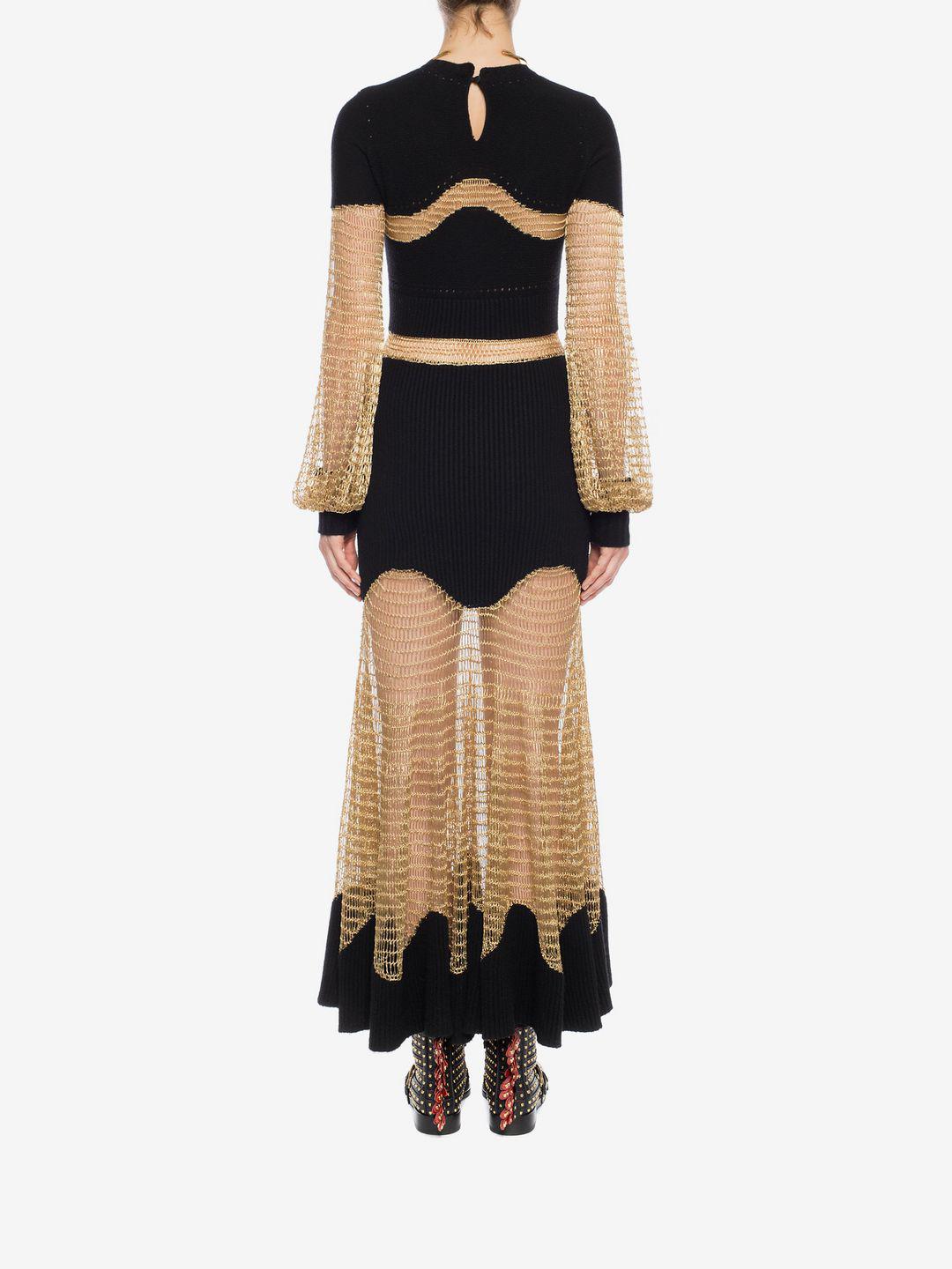 Alexander McQueen Metallic Mesh Knit Dress | Lyst