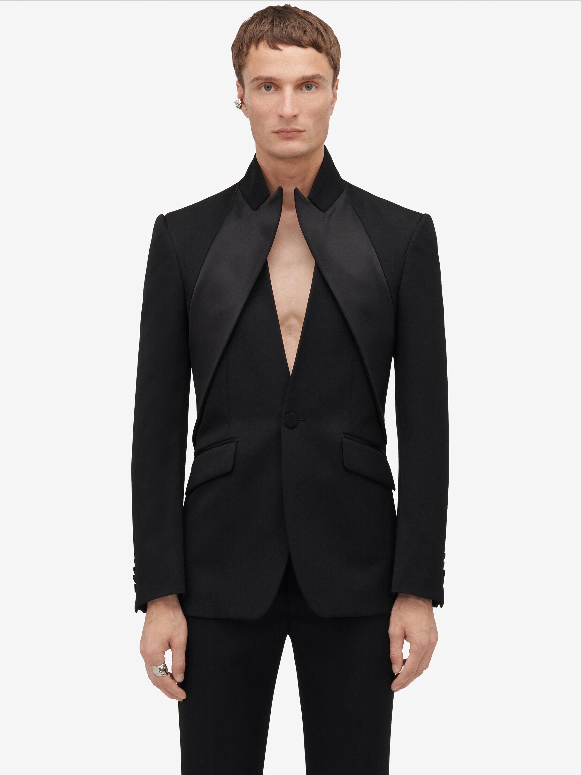 McQueen Twisted Lapel Tuxedo Jacket in Black for Men | Lyst