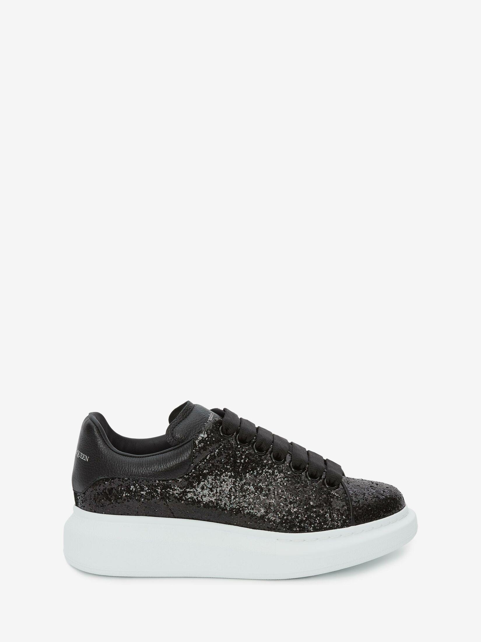 alexander mcqueen black glitter sneakers