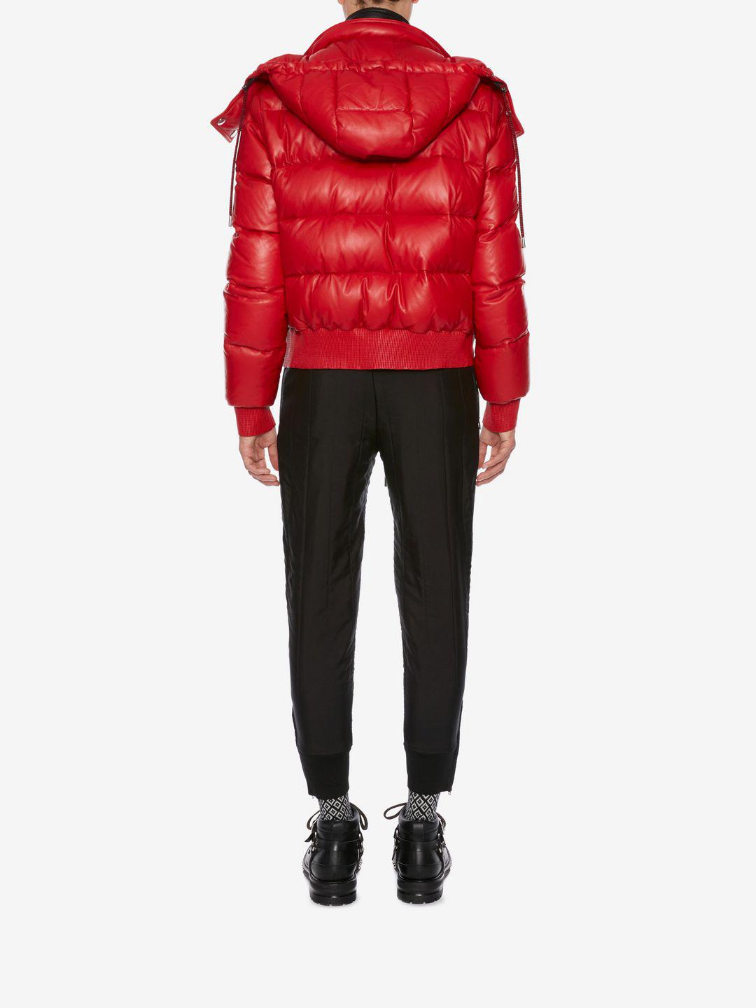 Alexander McQueen Down-filled Lambskin Leather Puffer Jacket in Red for Men  | Lyst