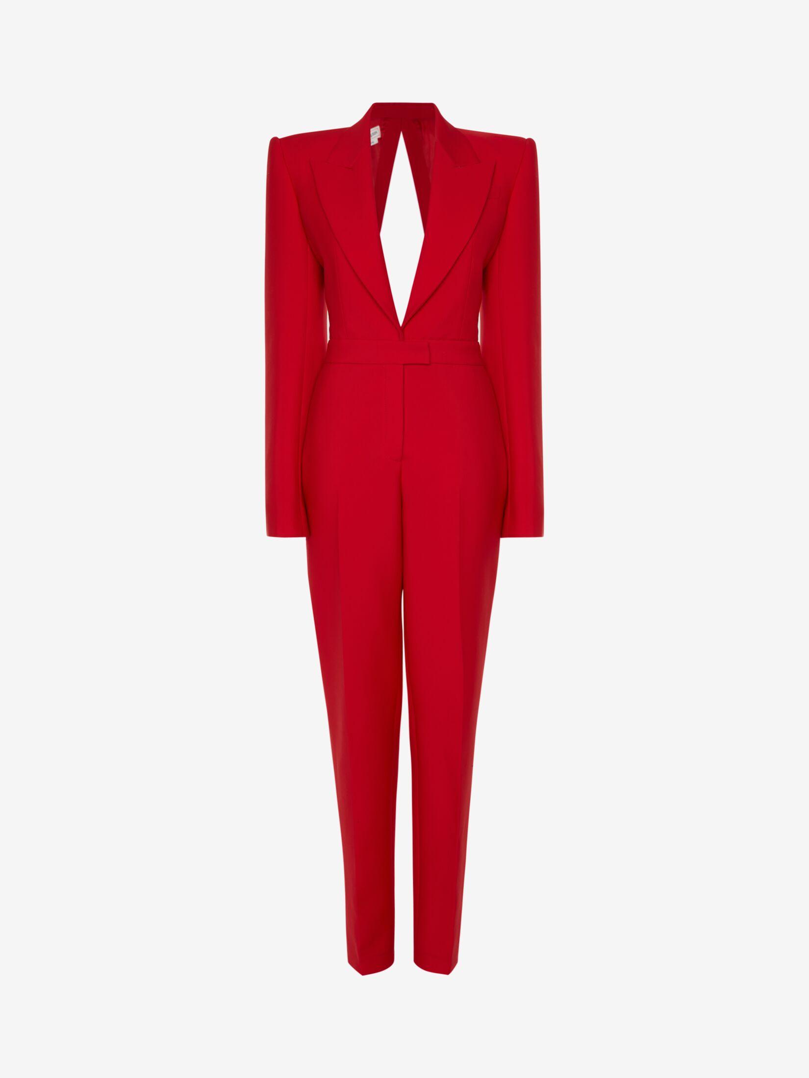Alexander McQueen Red All-in-one Tailored Suit | Lyst