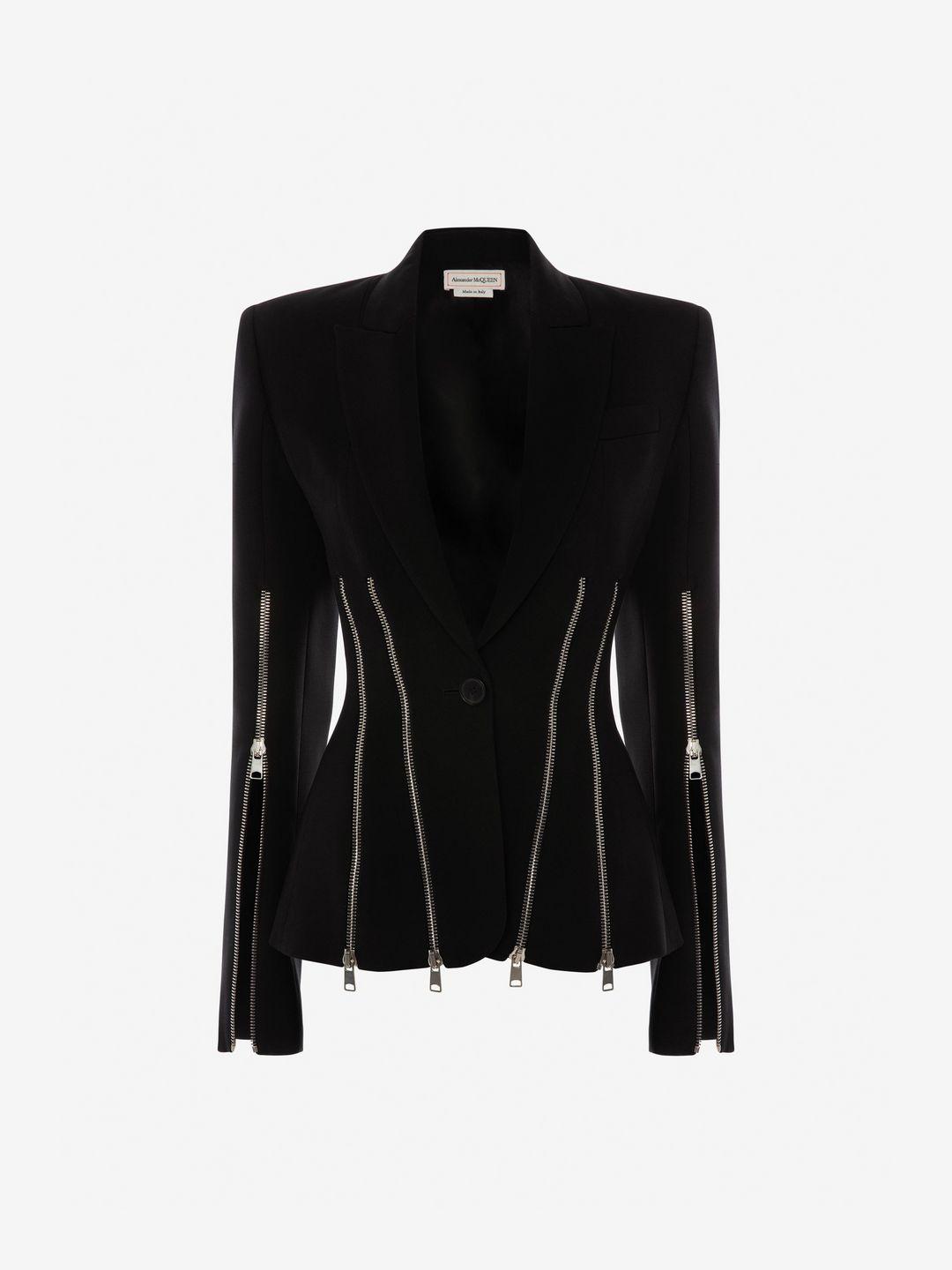 Alexander McQueen Punk Zipper Jacket in Black | Lyst