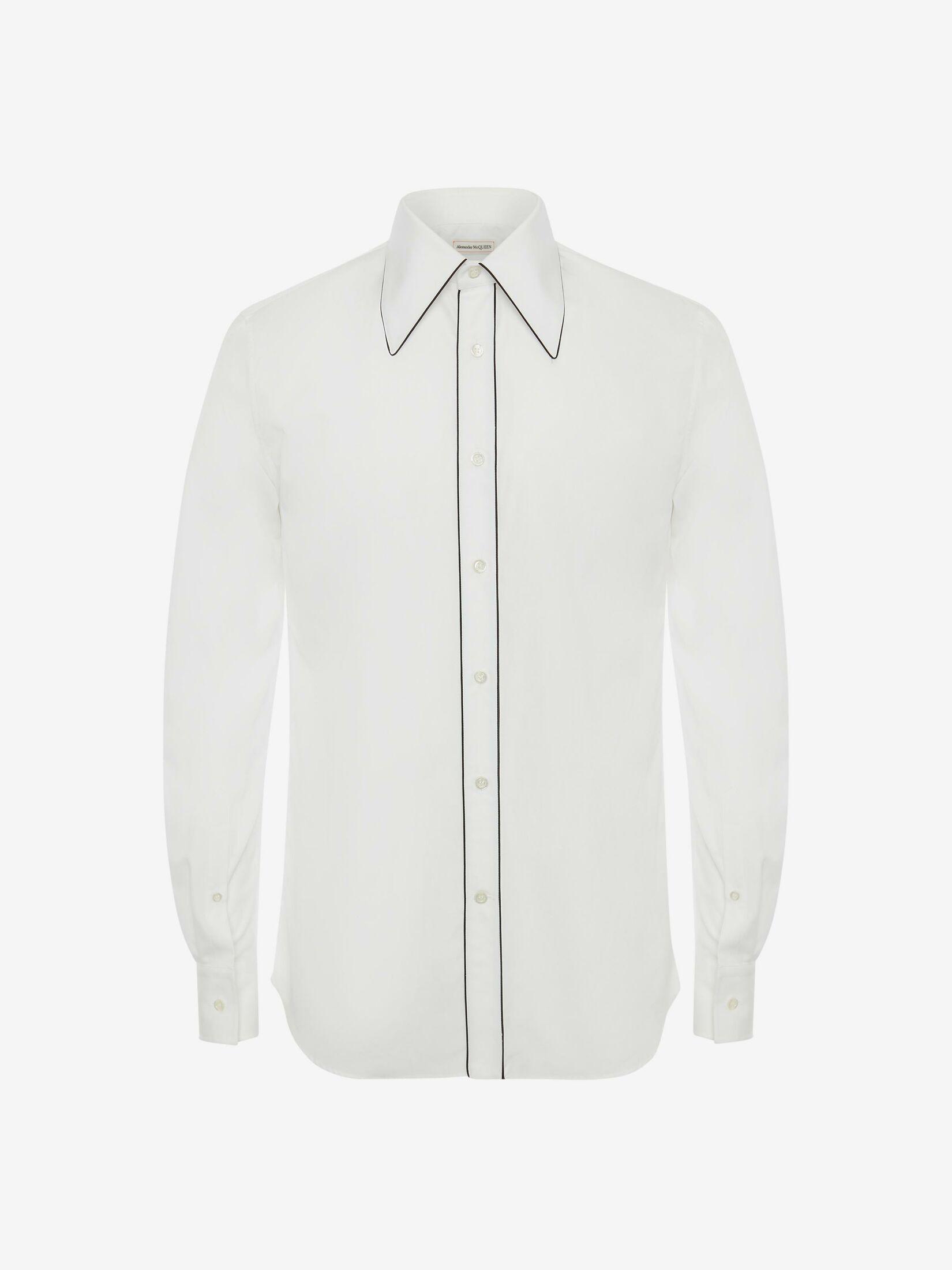 Collar Contrast Piping Shirt 