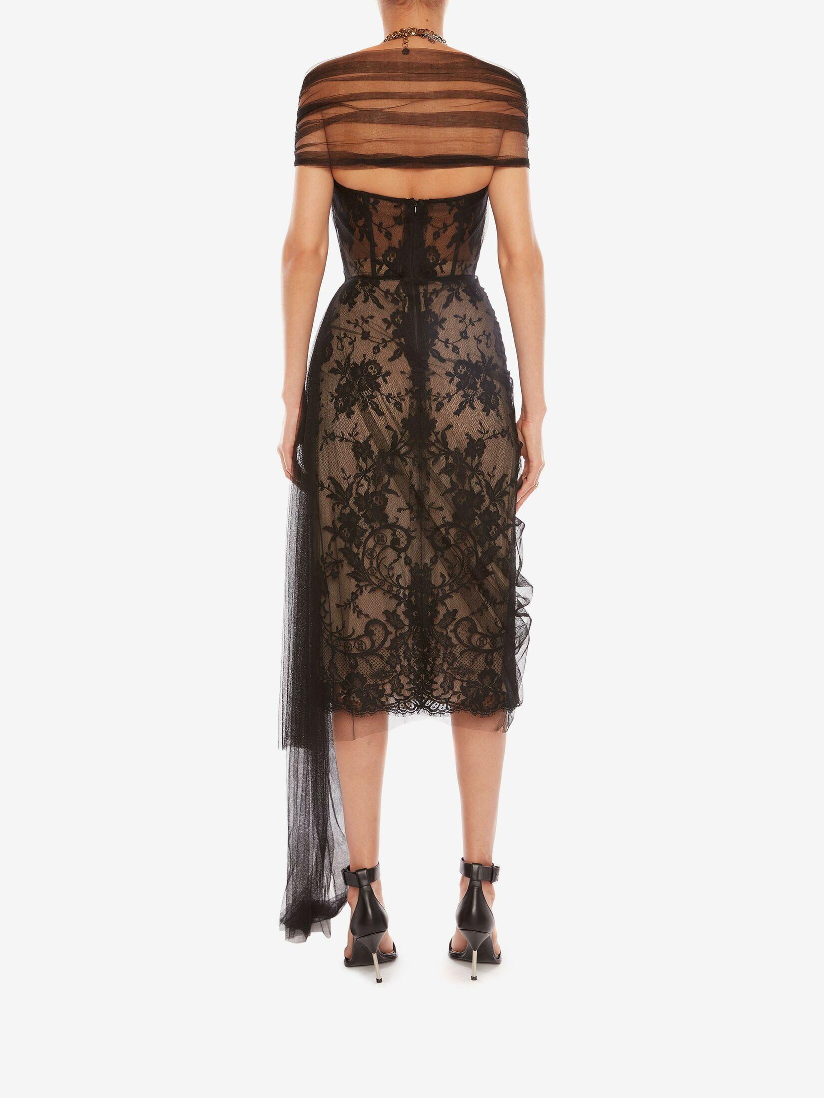 black corset evening dress