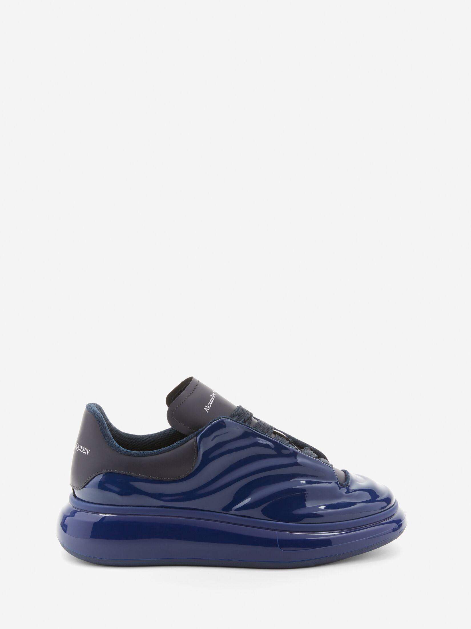 Alexander McQueen Men's Show Patent-leather Low-top Trainers in Blue for  Men | Lyst