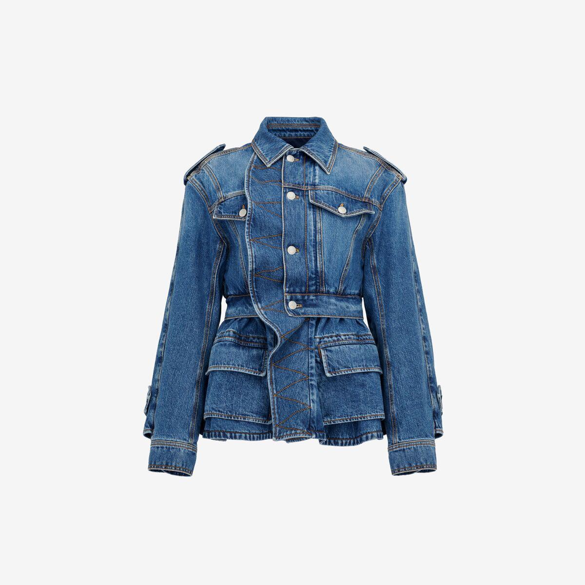 Peplum denim jacket discount
