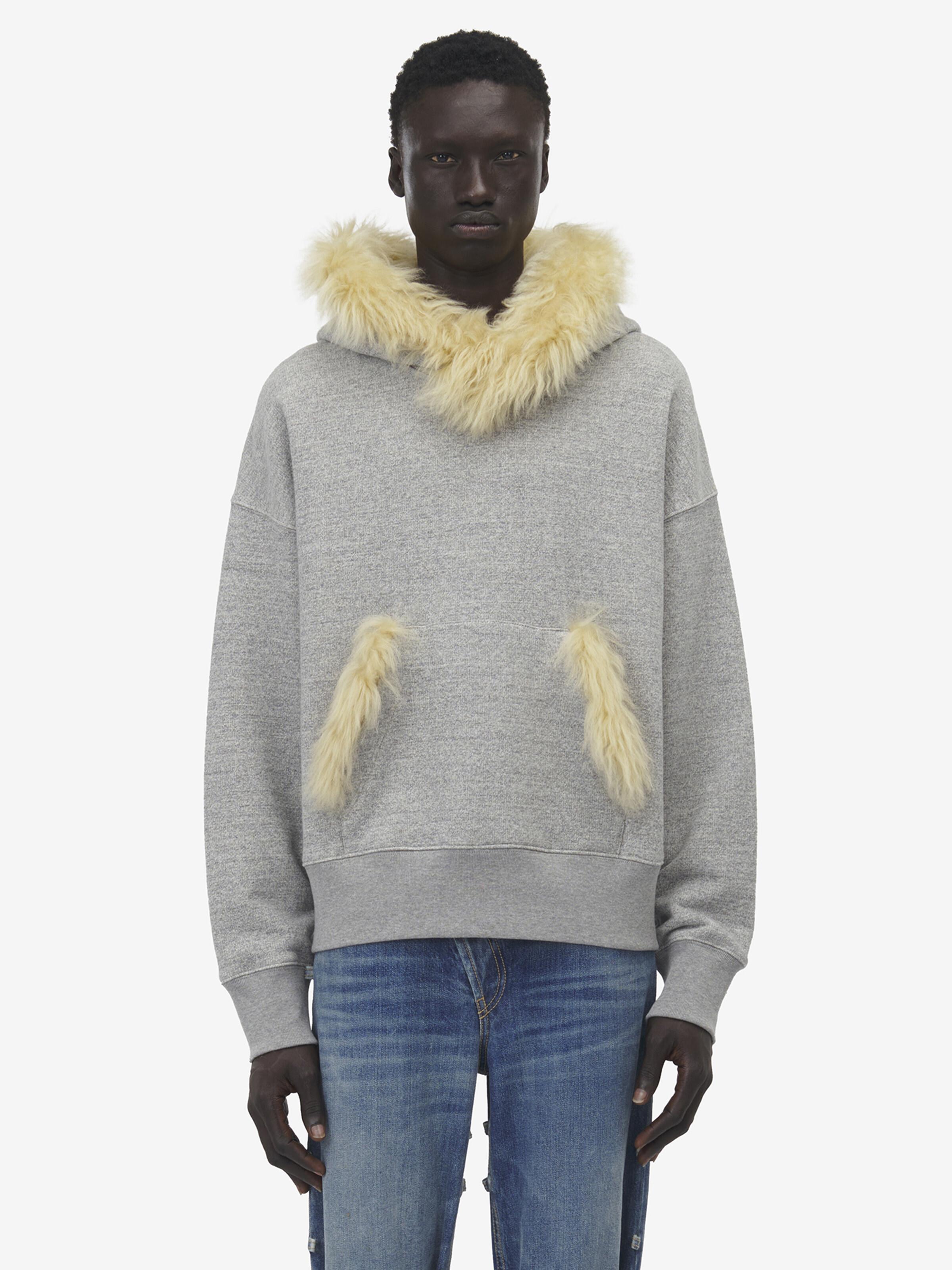 Fur trim hoodie online